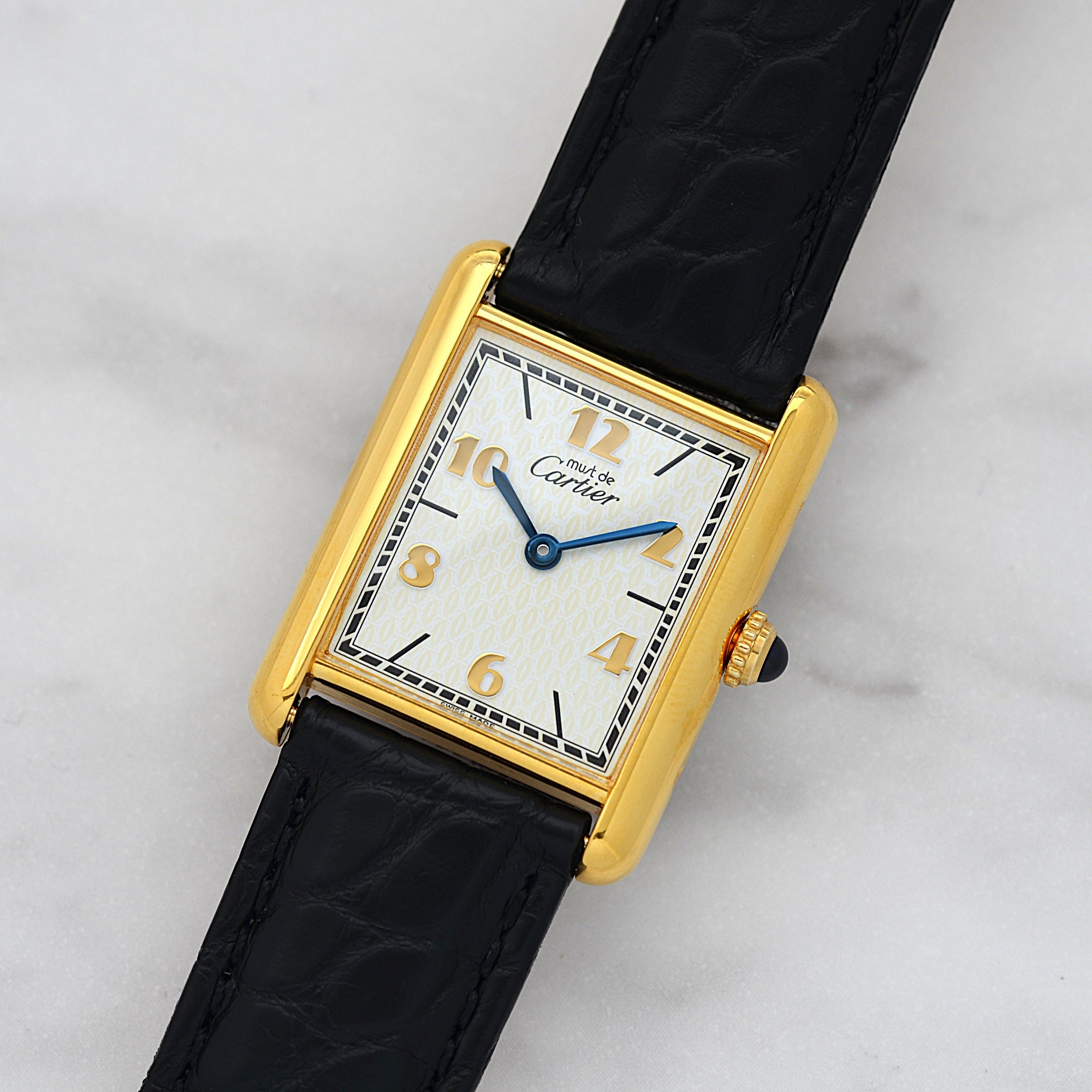 【Cartier】カルティエ マストタンクLM 飛びアラビア 付属品完備 カルティエコンプリートサービス済み