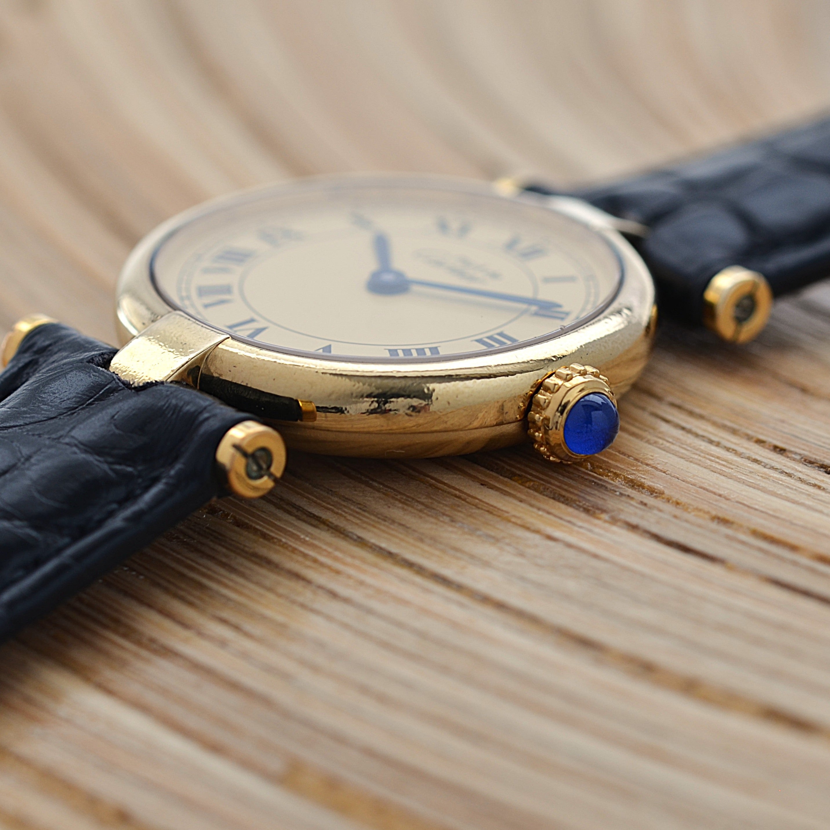 【Cartier】カルティエ マストヴァンドームSM アイボリーローマ文字盤 純正Dバックル付き