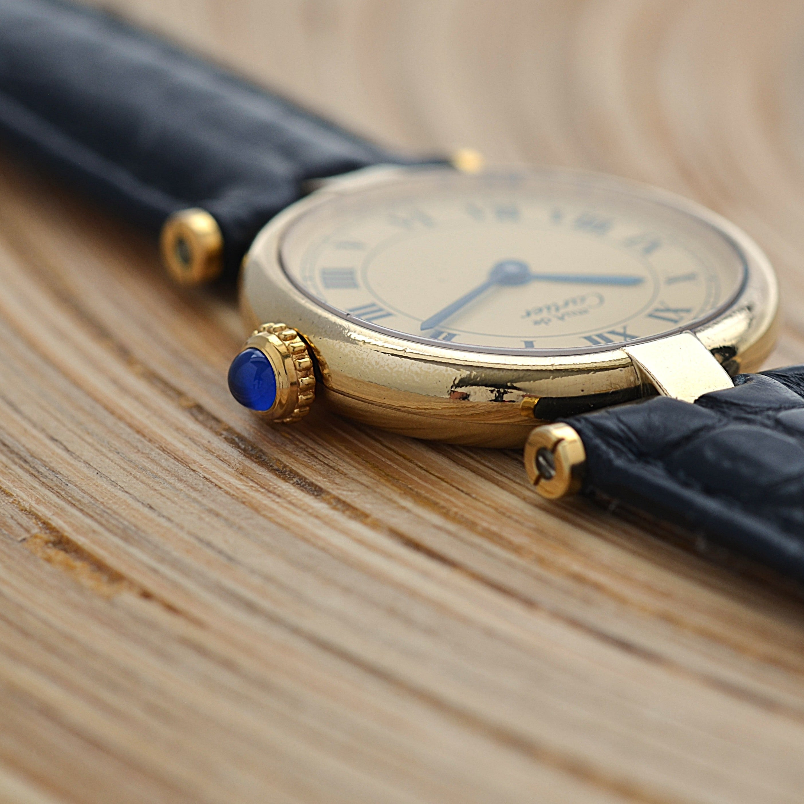 【Cartier】カルティエ マストヴァンドームSM アイボリーローマ文字盤 純正Dバックル付き