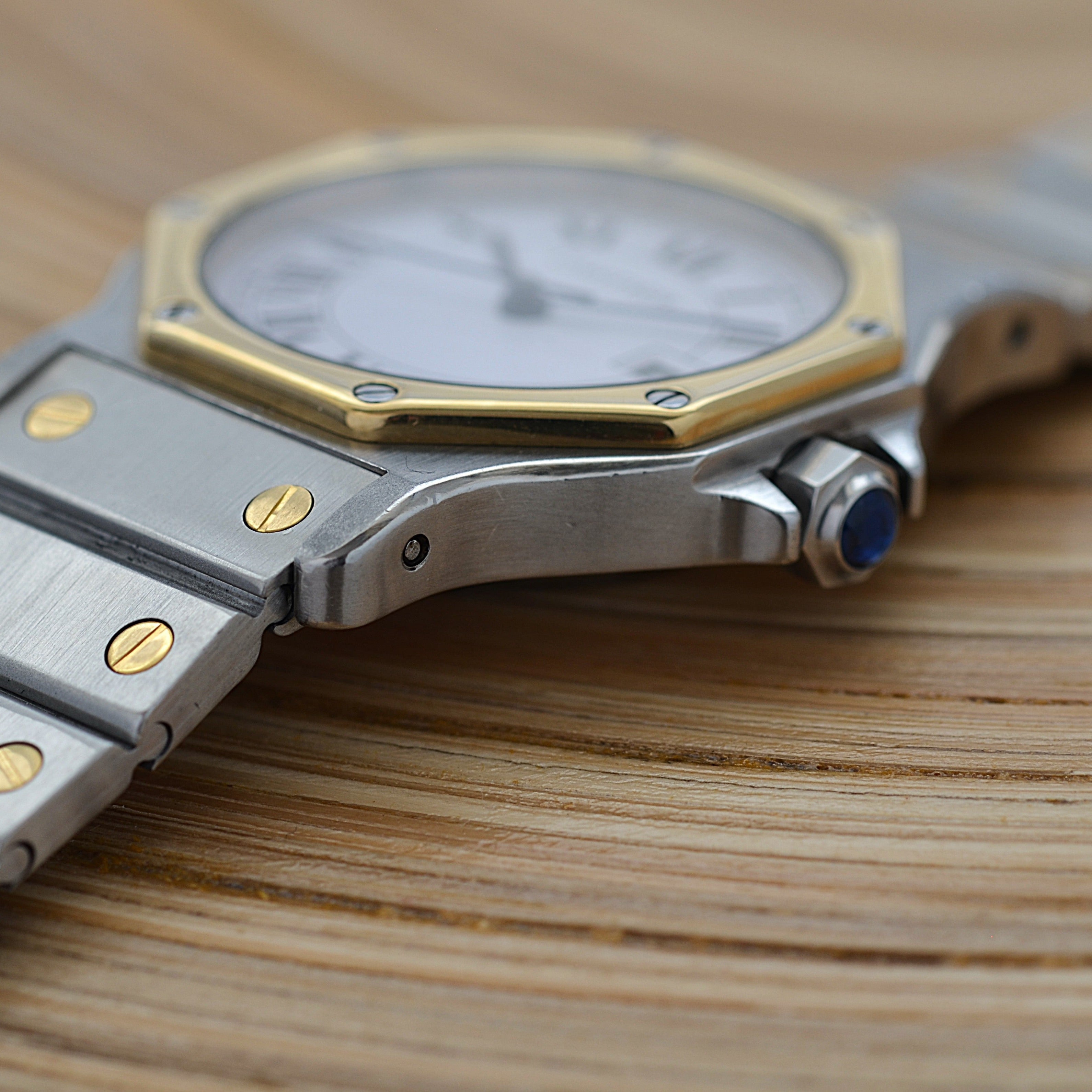 【Cartier】カルティエ サントスオクタゴンLM 18KYG×SS SWISS MADE 表記