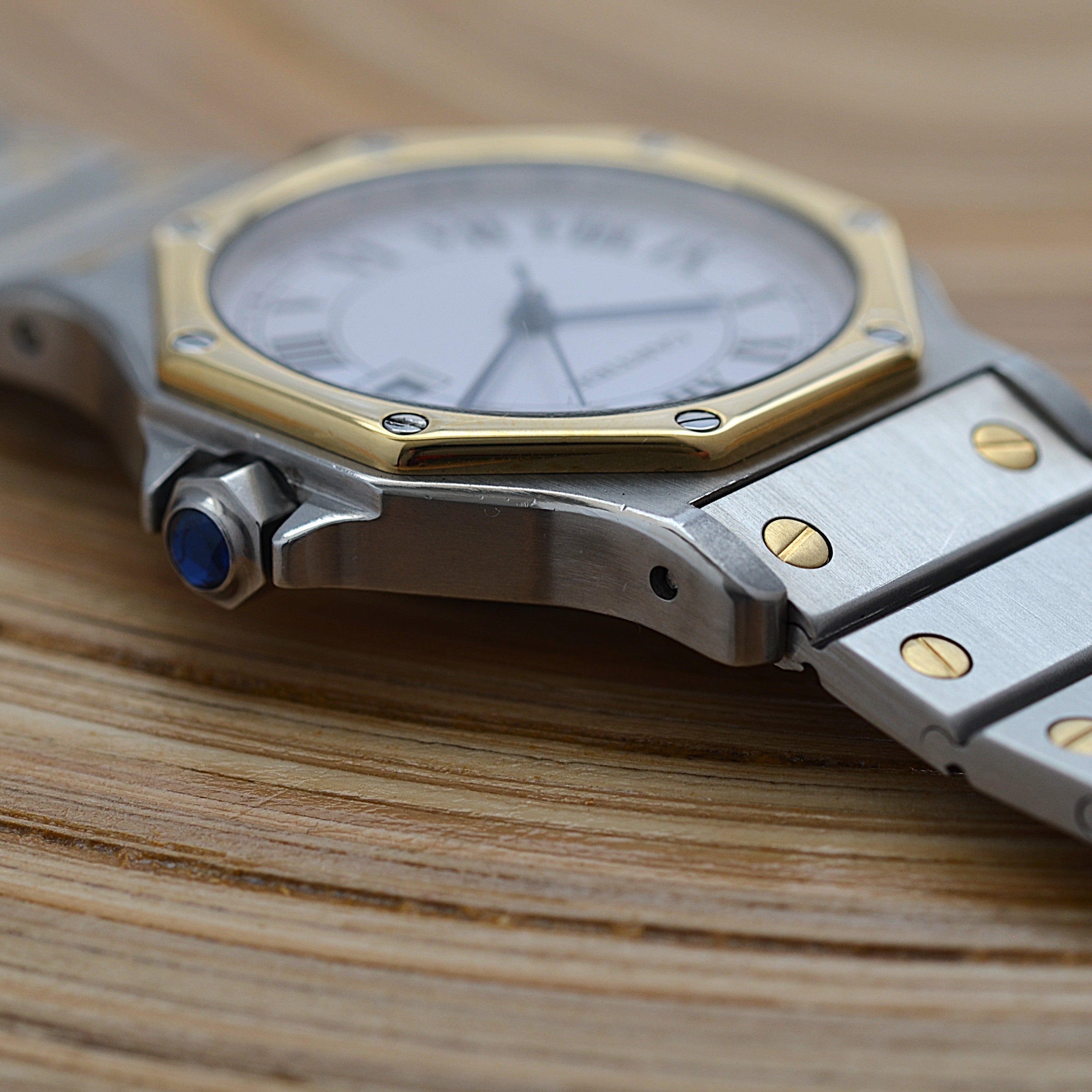 【Cartier】カルティエ サントスオクタゴンLM 18KYG×SS SWISS MADE 表記