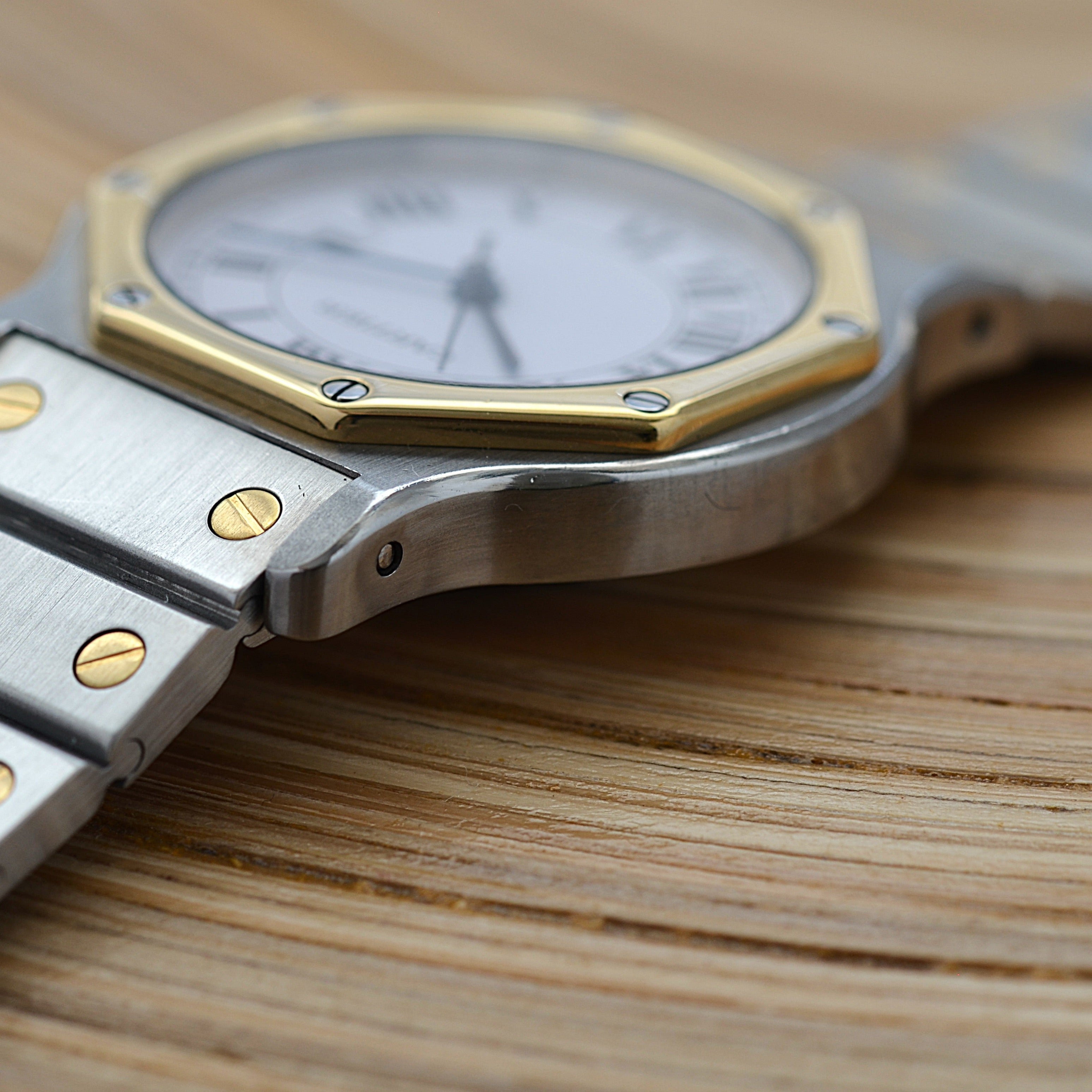 【Cartier】カルティエ サントスオクタゴンLM 18KYG×SS SWISS MADE 表記