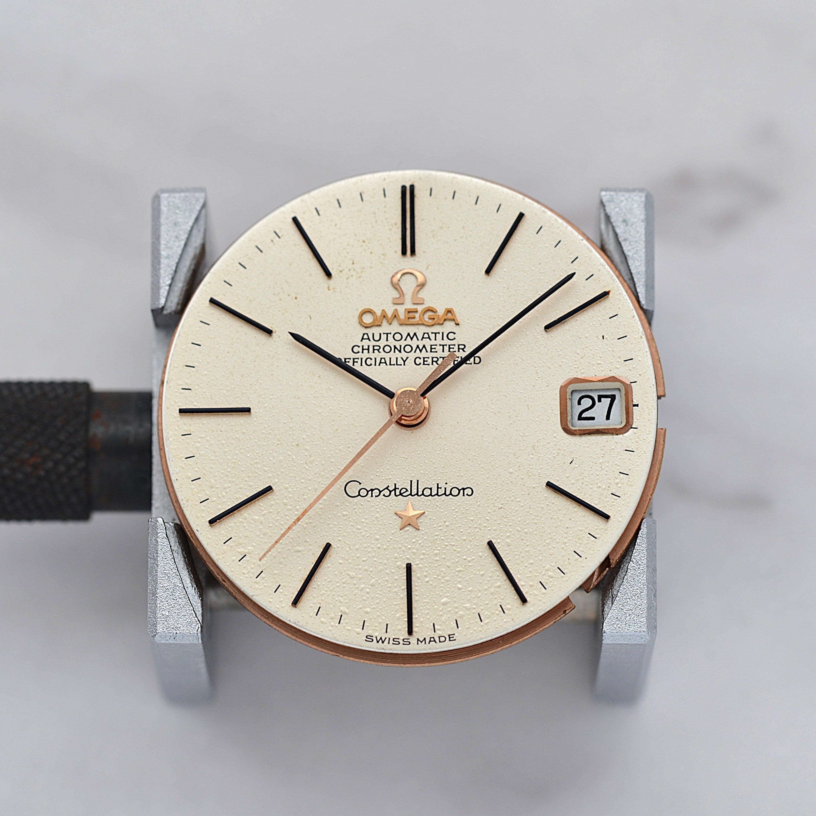 [歐米茄] 歐米茄星座系列日期顯示 C-Line 粉紅金錶殼配正品錶扣