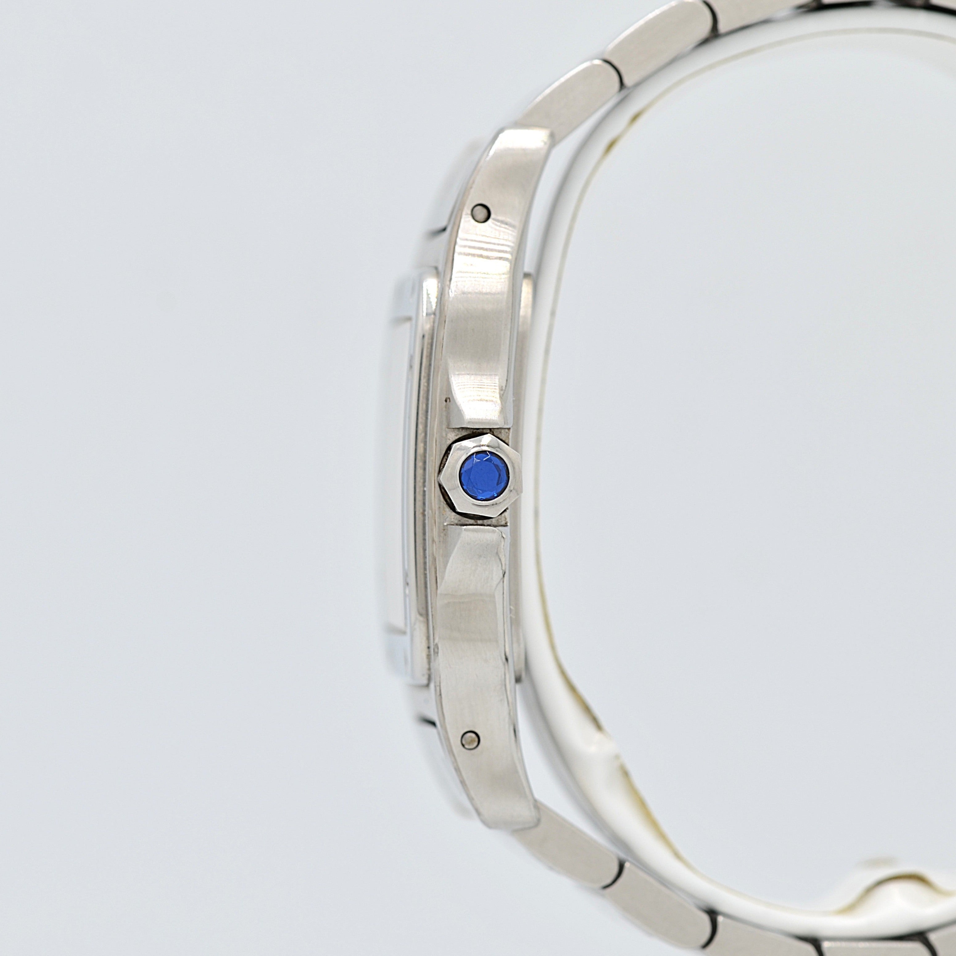 【Cartier】カルティエ サントスガルベLM ブルーローマ文字盤 後期型ブレスレット仕様 修理明細書付き