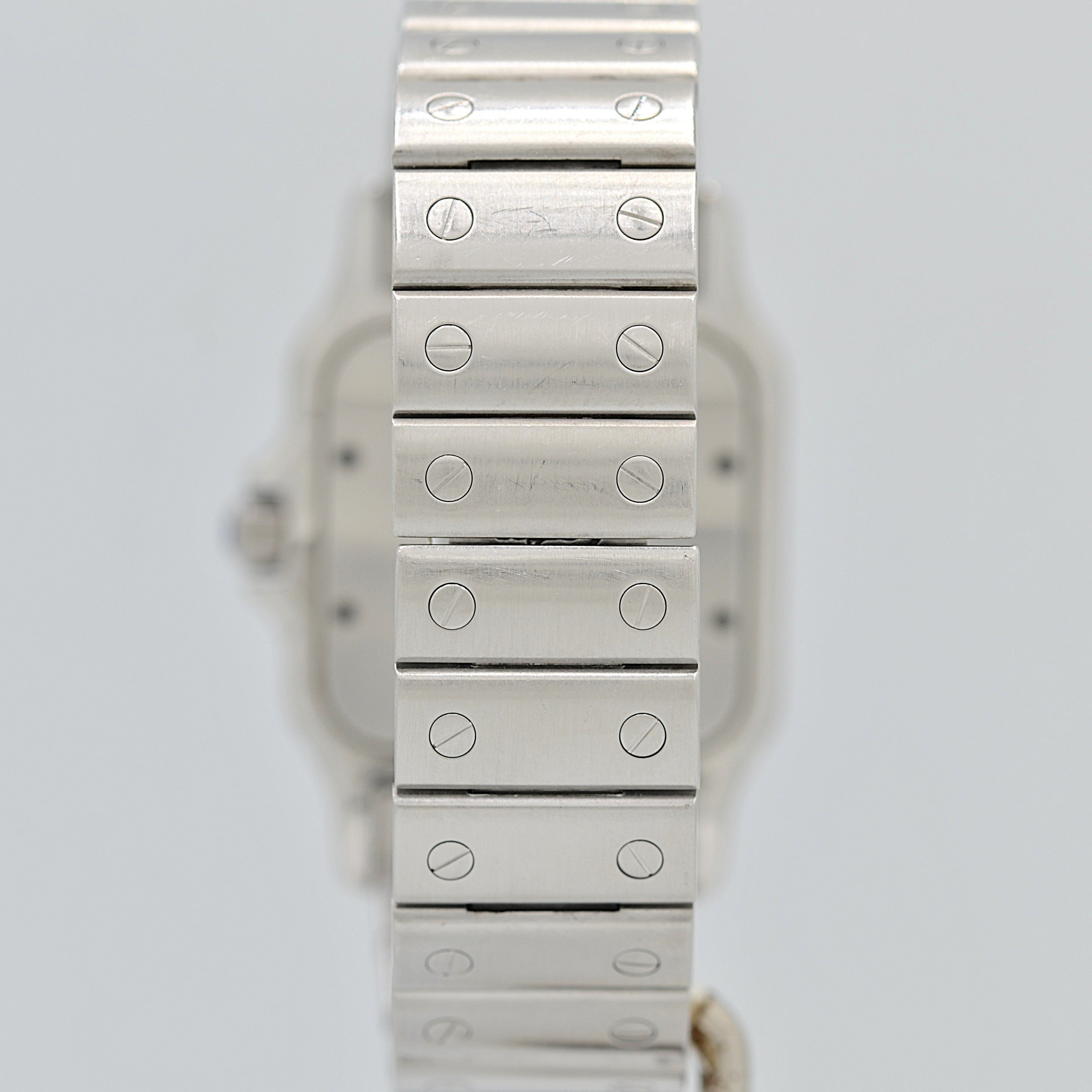 【Cartier】カルティエ サントスガルベLM ブルーローマ文字盤 後期型ブレスレット仕様 修理明細書付き