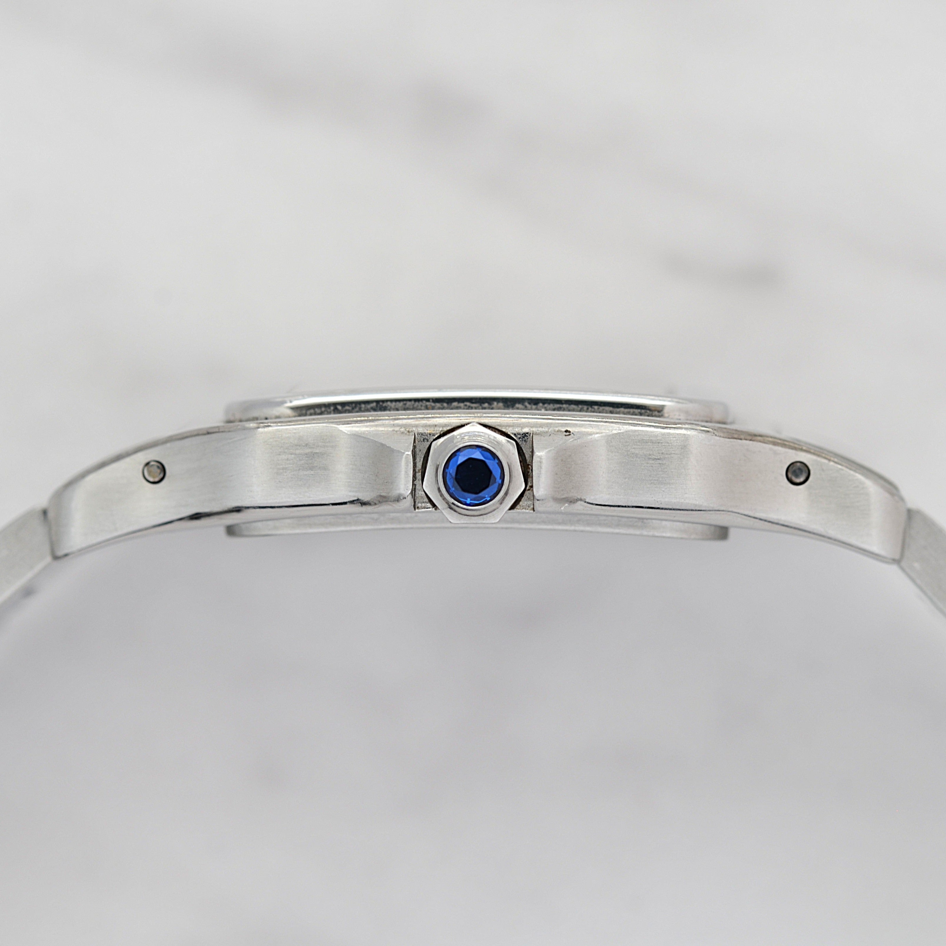 【Cartier】カルティエ サントスガルベLM ブルーローマ文字盤 後期型ブレスレット仕様 修理明細書付き