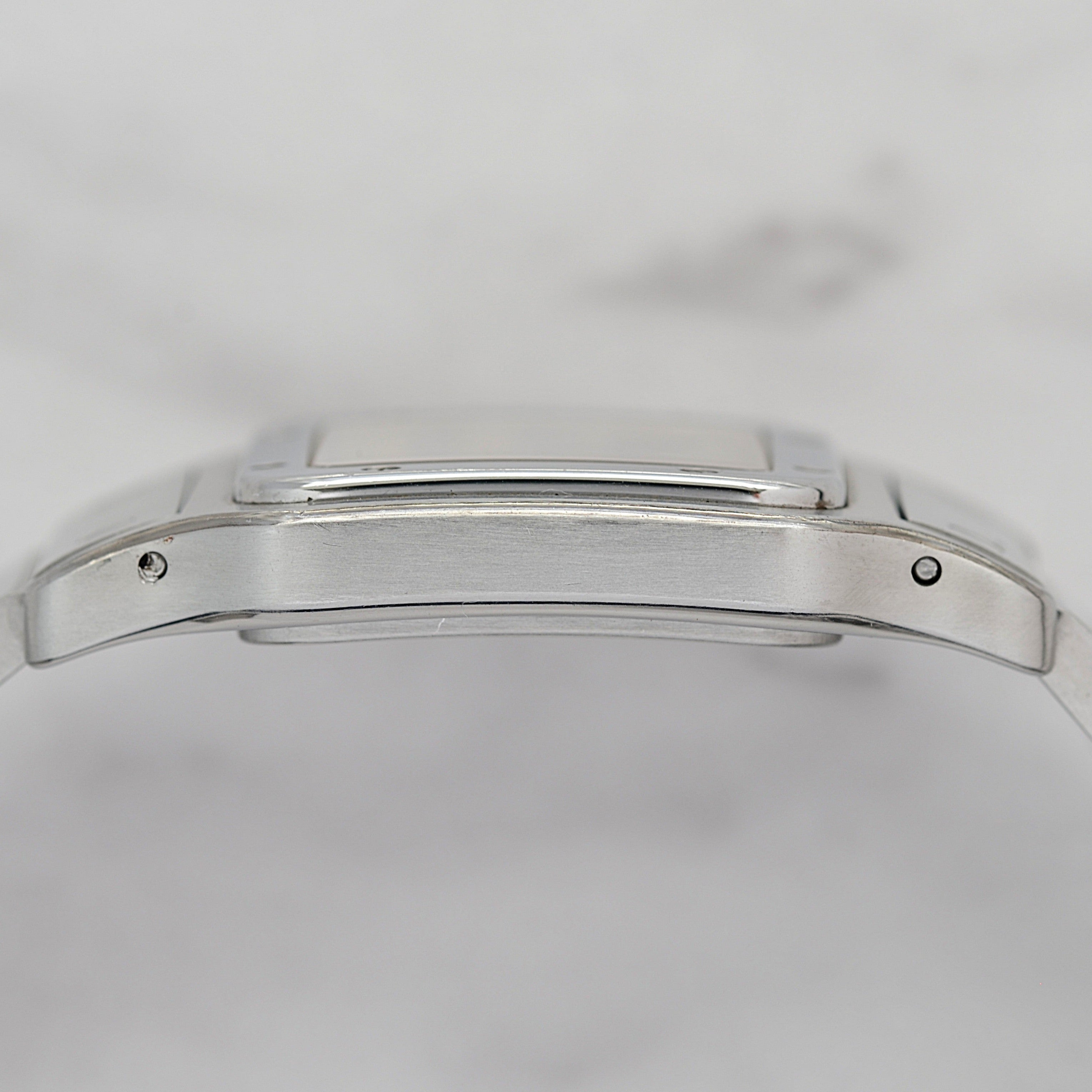 【Cartier】カルティエ サントスガルベLM ブルーローマ文字盤 後期型ブレスレット仕様 修理明細書付き