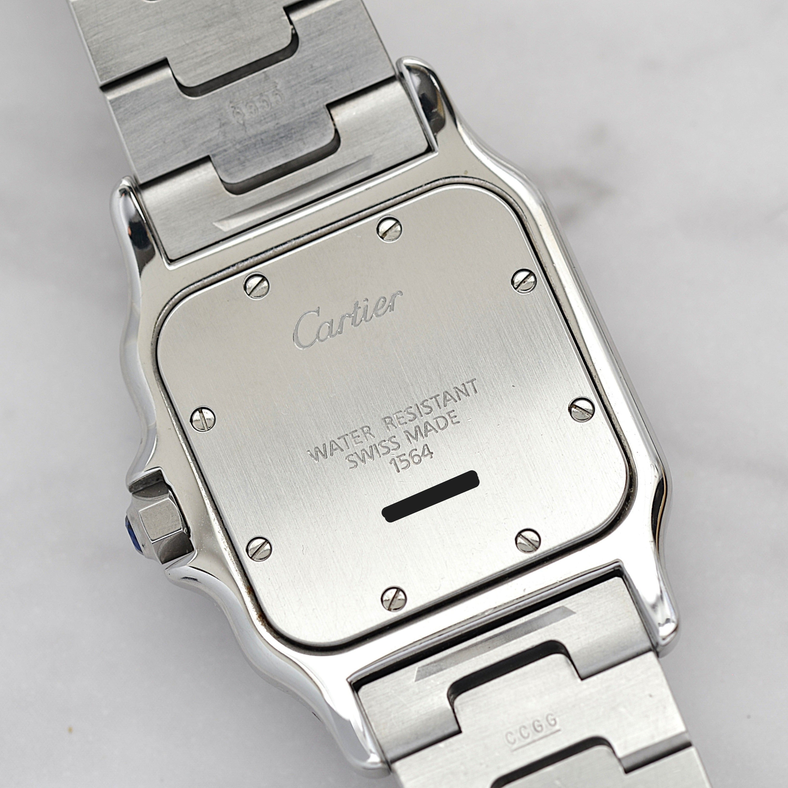 【Cartier】カルティエ サントスガルベLM ブルーローマ文字盤 後期型ブレスレット仕様 修理明細書付き