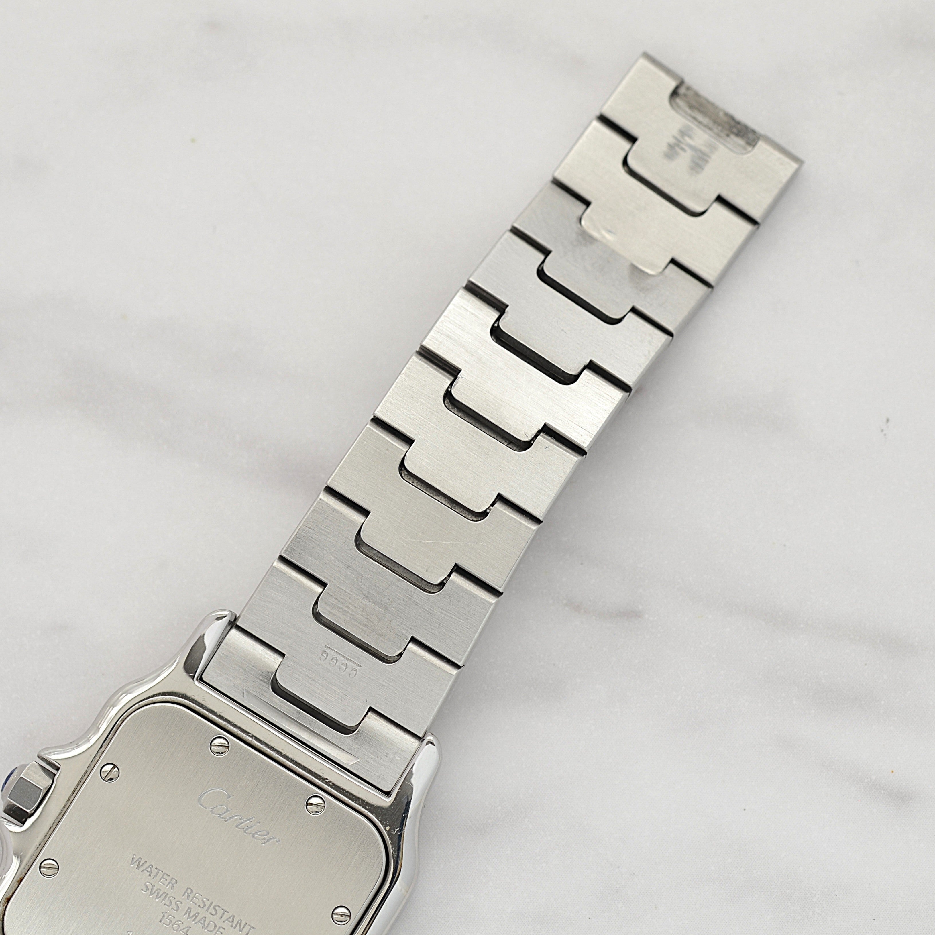 【Cartier】カルティエ サントスガルベLM ブルーローマ文字盤 後期型ブレスレット仕様 修理明細書付き