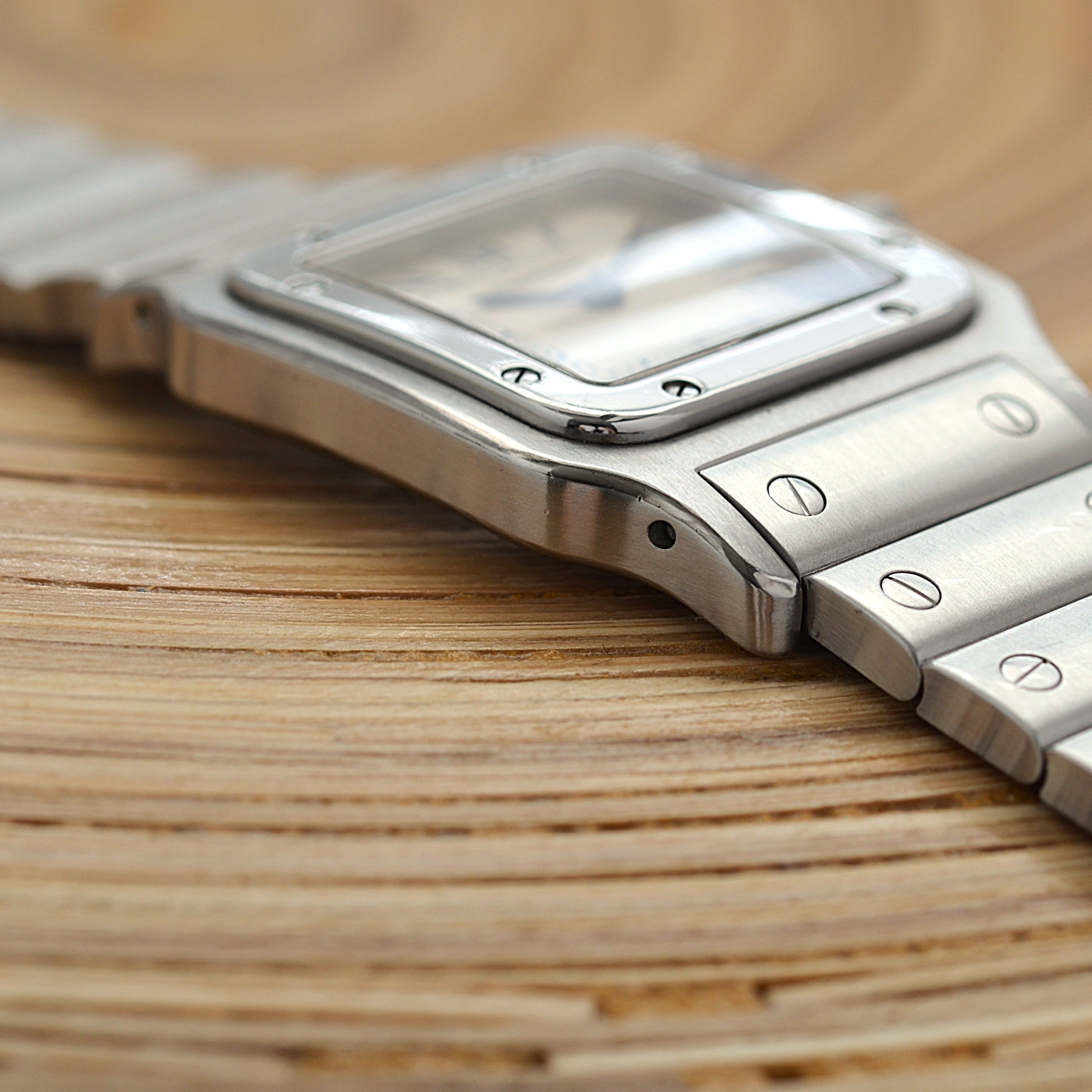 【Cartier】カルティエ サントスガルベLM ブルーローマ文字盤 後期型ブレスレット仕様 修理明細書付き