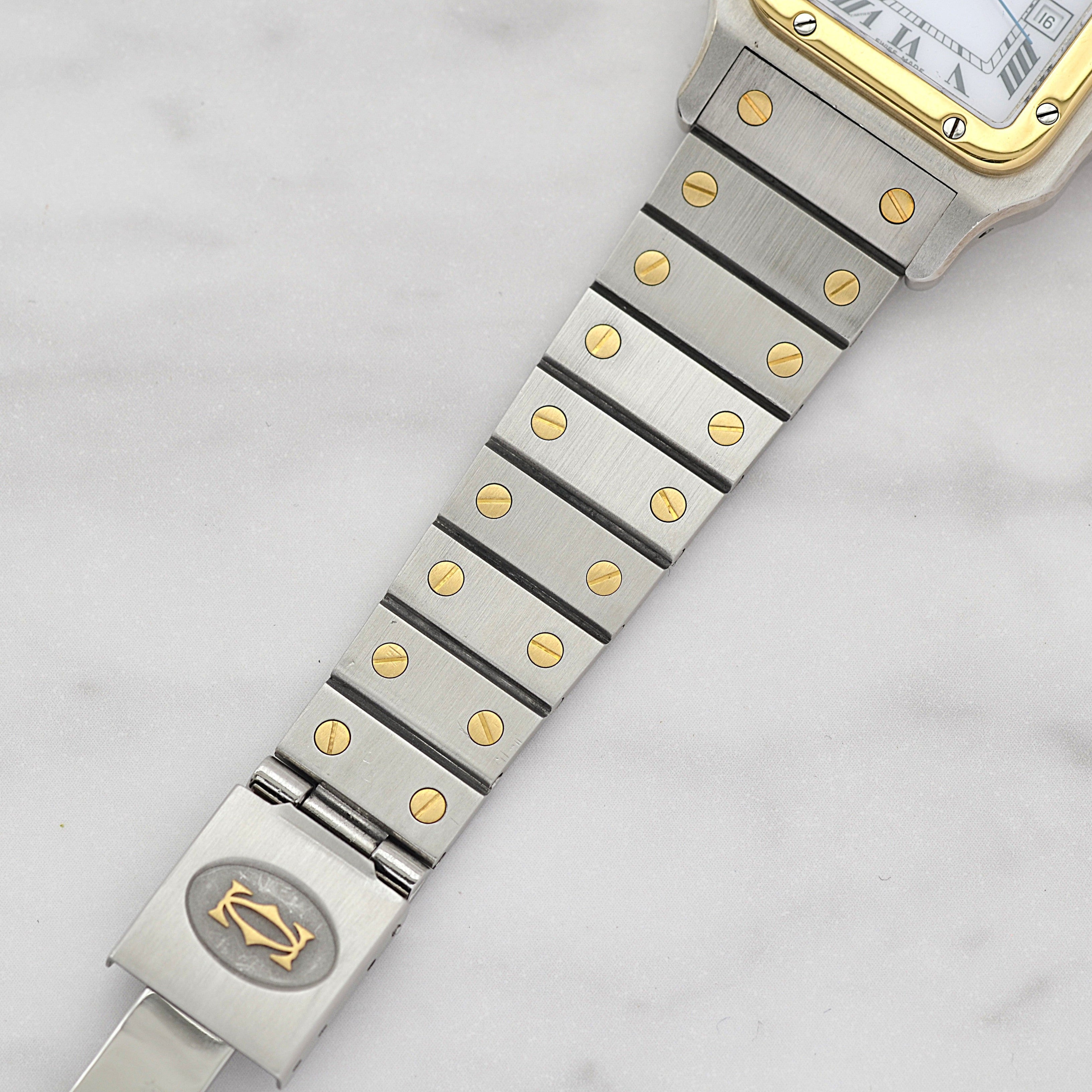 【Cartier】カルティエ サントスガルベ LM 18KYG×SS SWISS MADE 表記 修理明細書付き