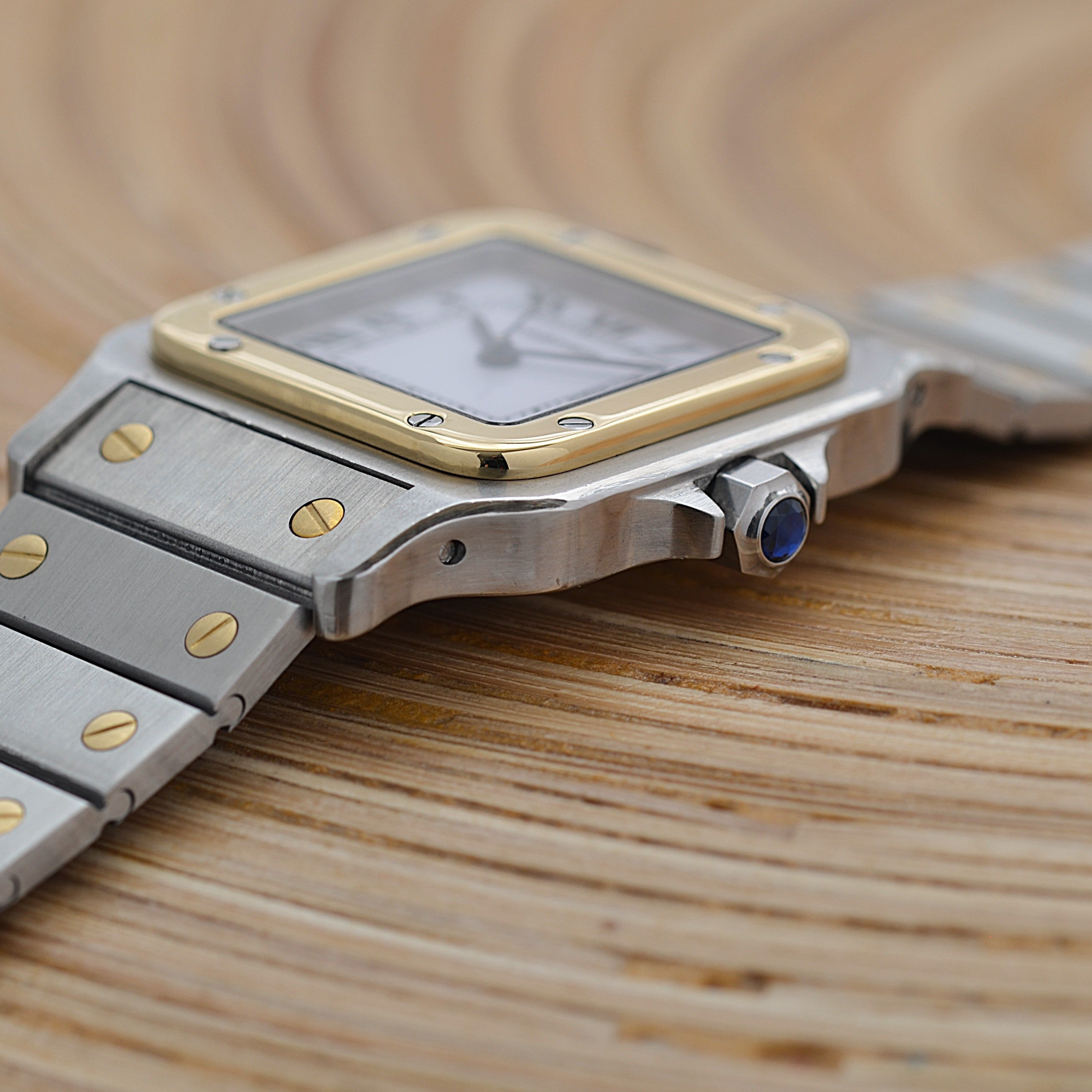 【Cartier】カルティエ サントスガルベ LM 18KYG×SS SWISS MADE 表記 修理明細書付き