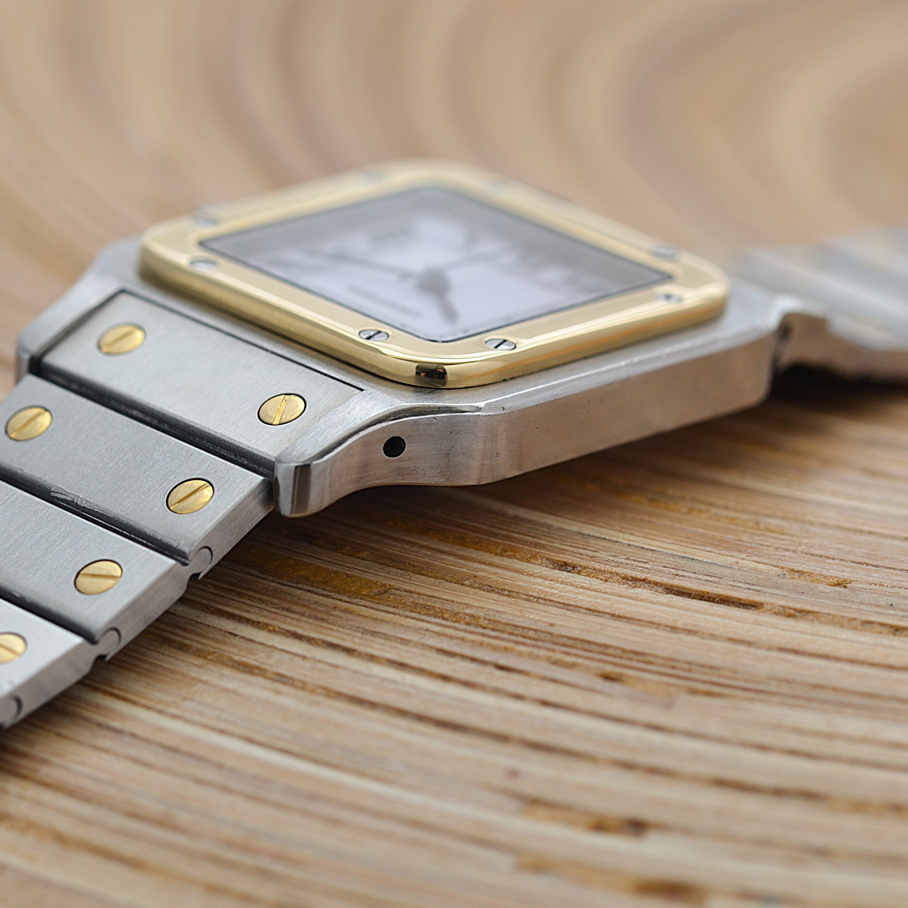 【Cartier】カルティエ サントスガルベ LM 18KYG×SS SWISS MADE 表記 修理明細書付き