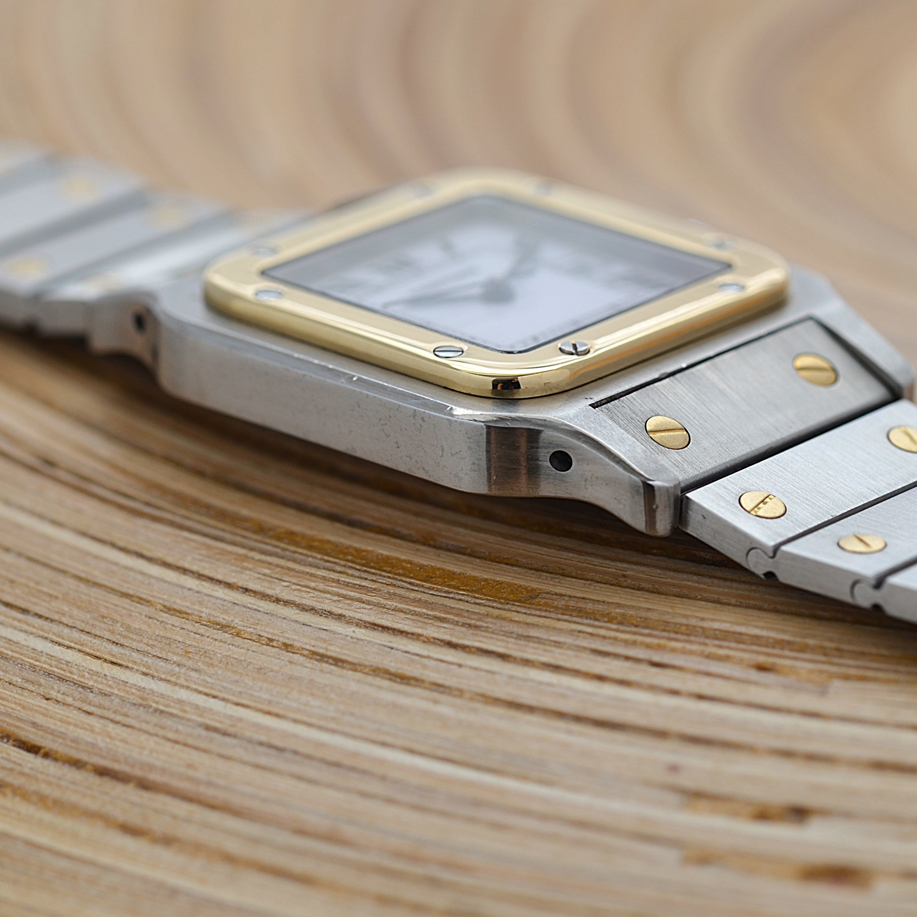 【Cartier】カルティエ サントスガルベ LM 18KYG×SS SWISS MADE 表記 修理明細書付き