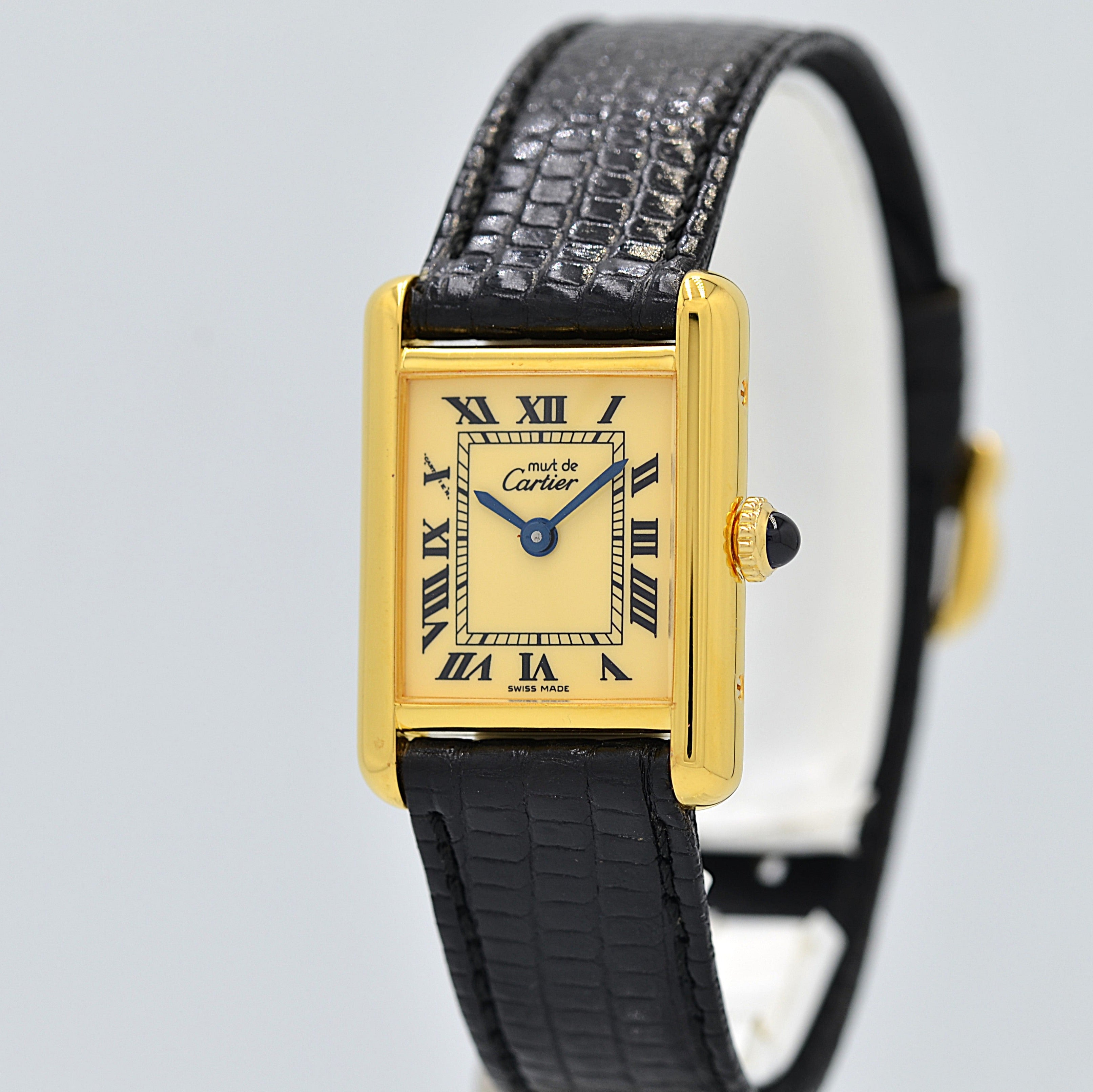 [Cartier] Cartier Must Tank SM Ivory Roman Manual Winding with Lifetime Warranty