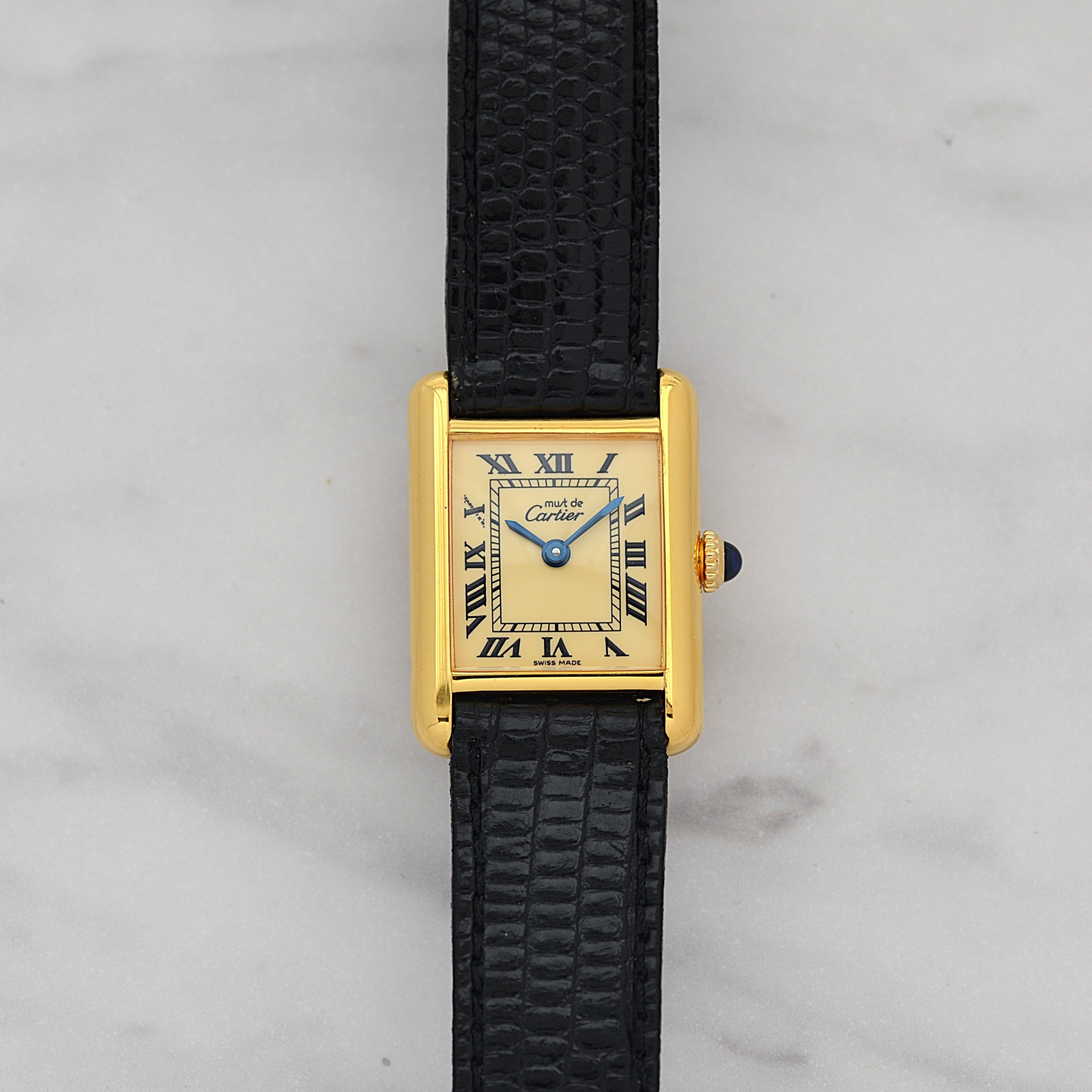 [Cartier] Cartier Must Tank SM Ivory Roman Manual Winding with Lifetime Warranty