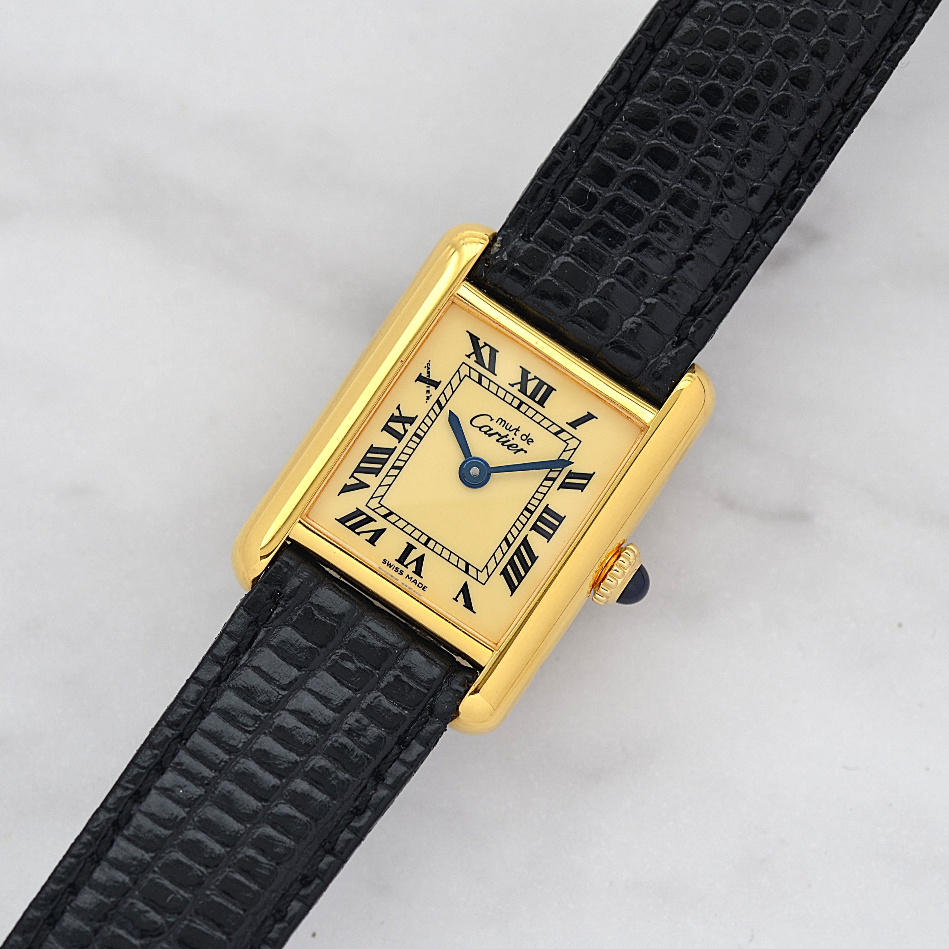 [Cartier] Cartier Must Tank SM Ivory Roman Manual Winding with Lifetime Warranty