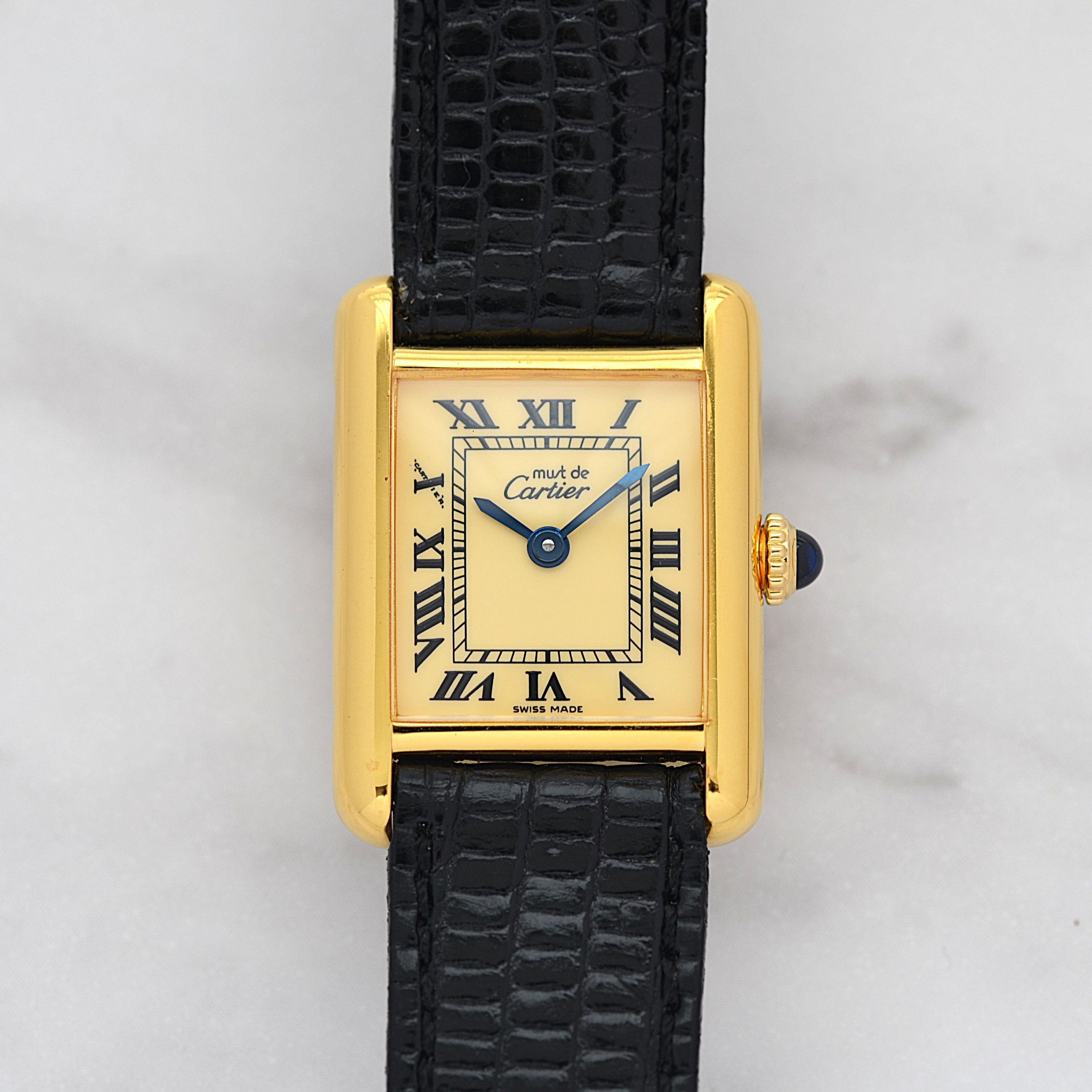 [Cartier] Cartier Must Tank SM Ivory Roman Manual Winding with Lifetime Warranty