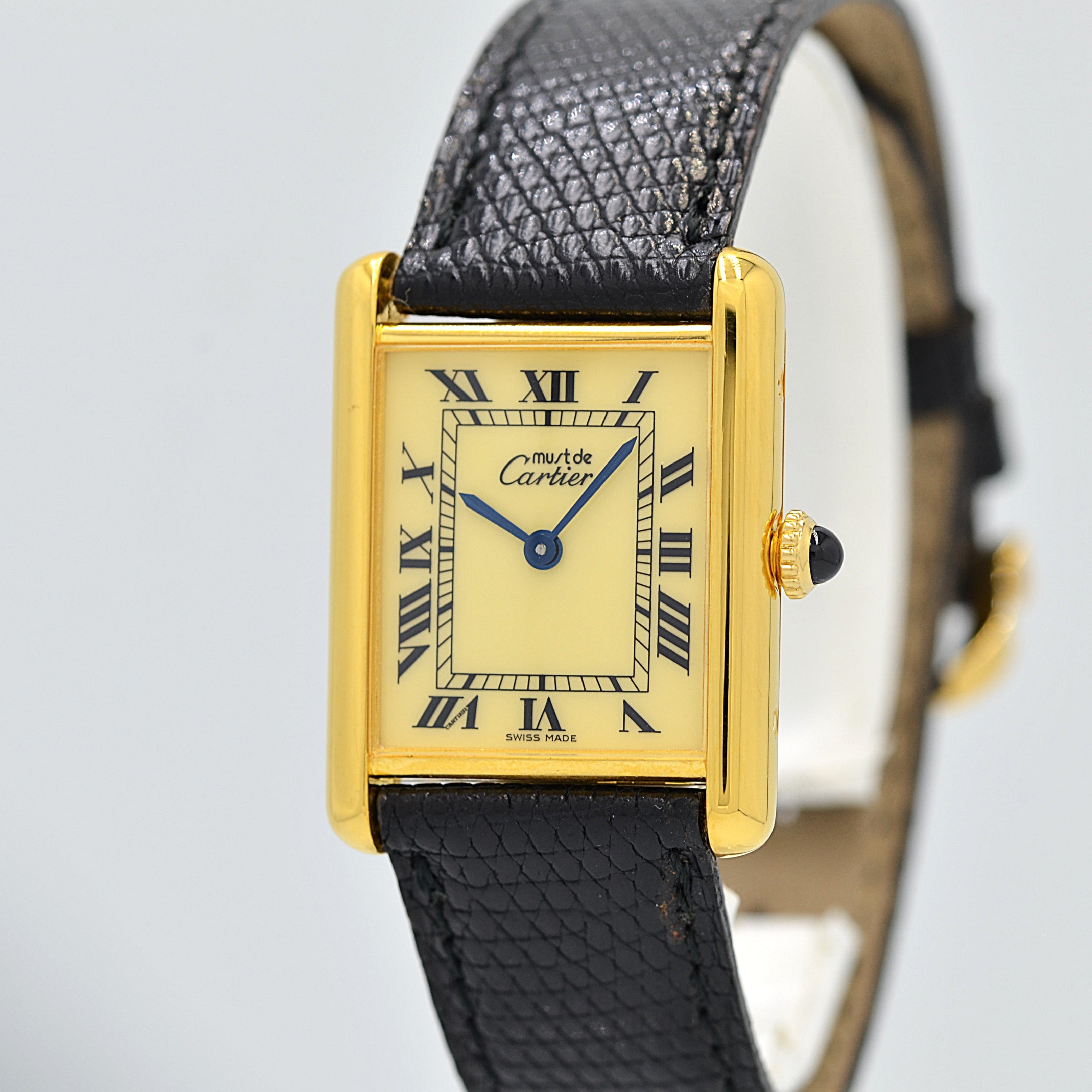 [Cartier] Cartier Must Tank LM Ivory Roma Manual Winding with Lifetime Warranty