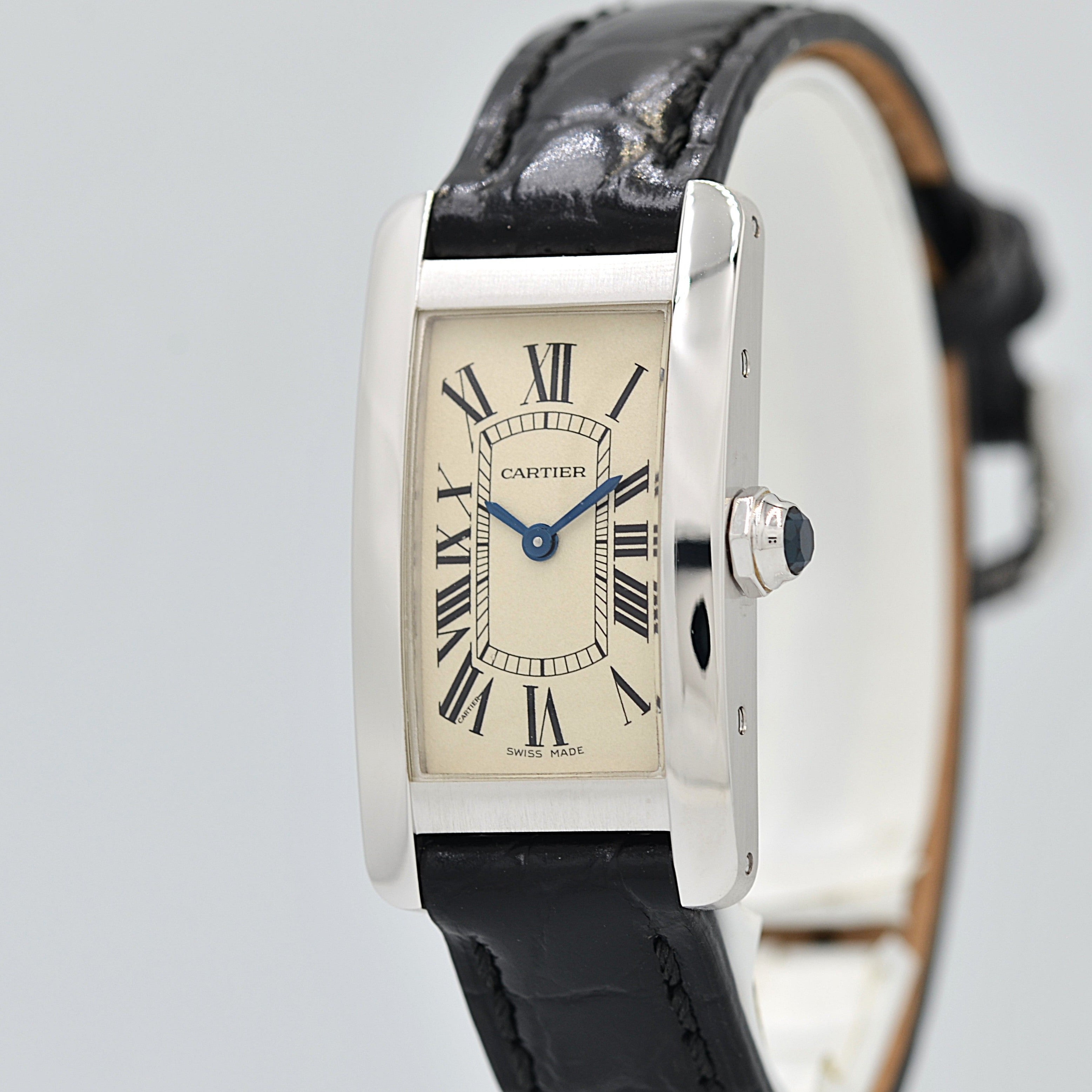 【Cartier】カルティエ タンクアメリカンSM 18KWG 付属品付き カルティエコンプリートサービス済み