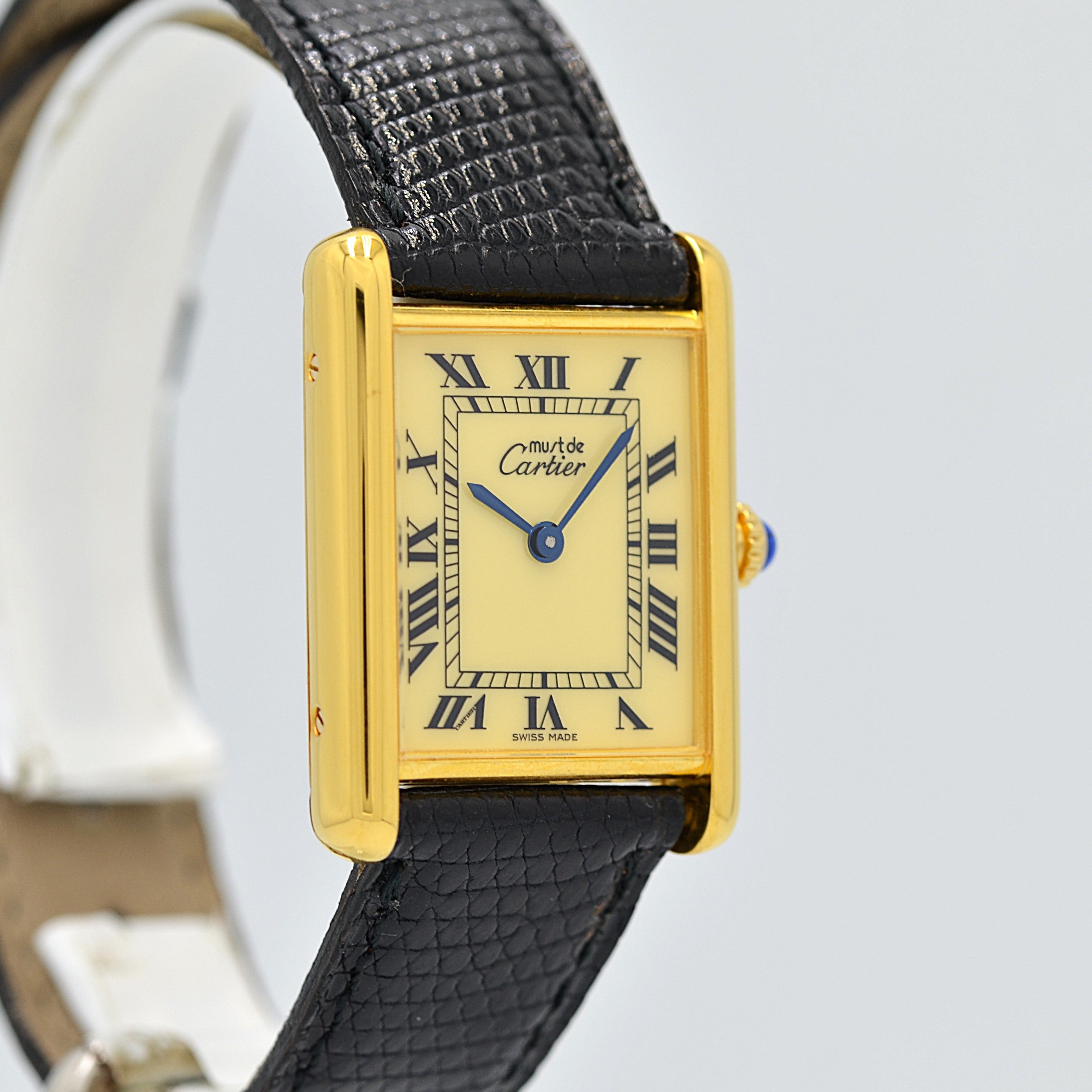 [Cartier] Cartier Must Tank LM Ivory Roma Manual Winding with Lifetime Warranty