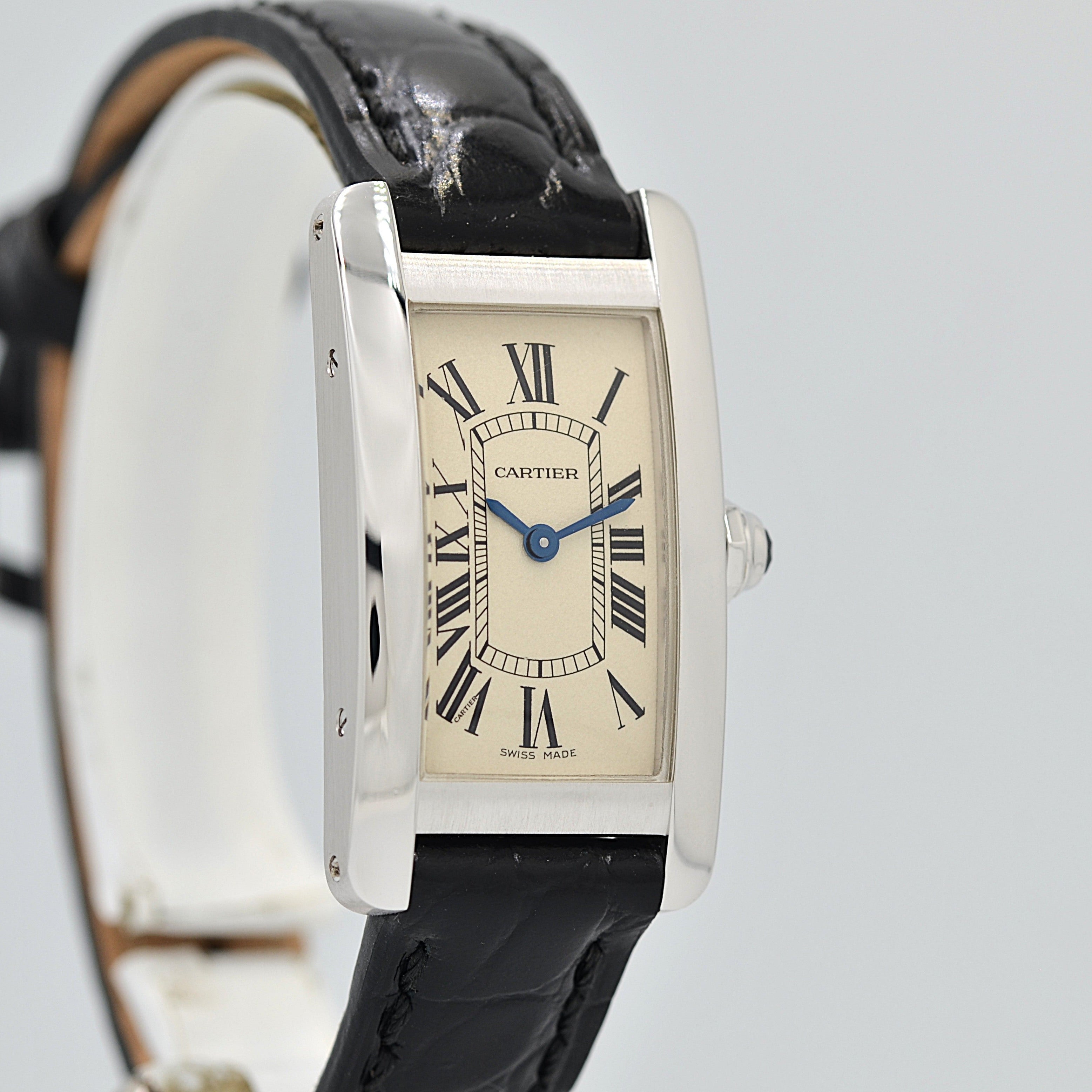 【Cartier】カルティエ タンクアメリカンSM 18KWG 付属品付き カルティエコンプリートサービス済み