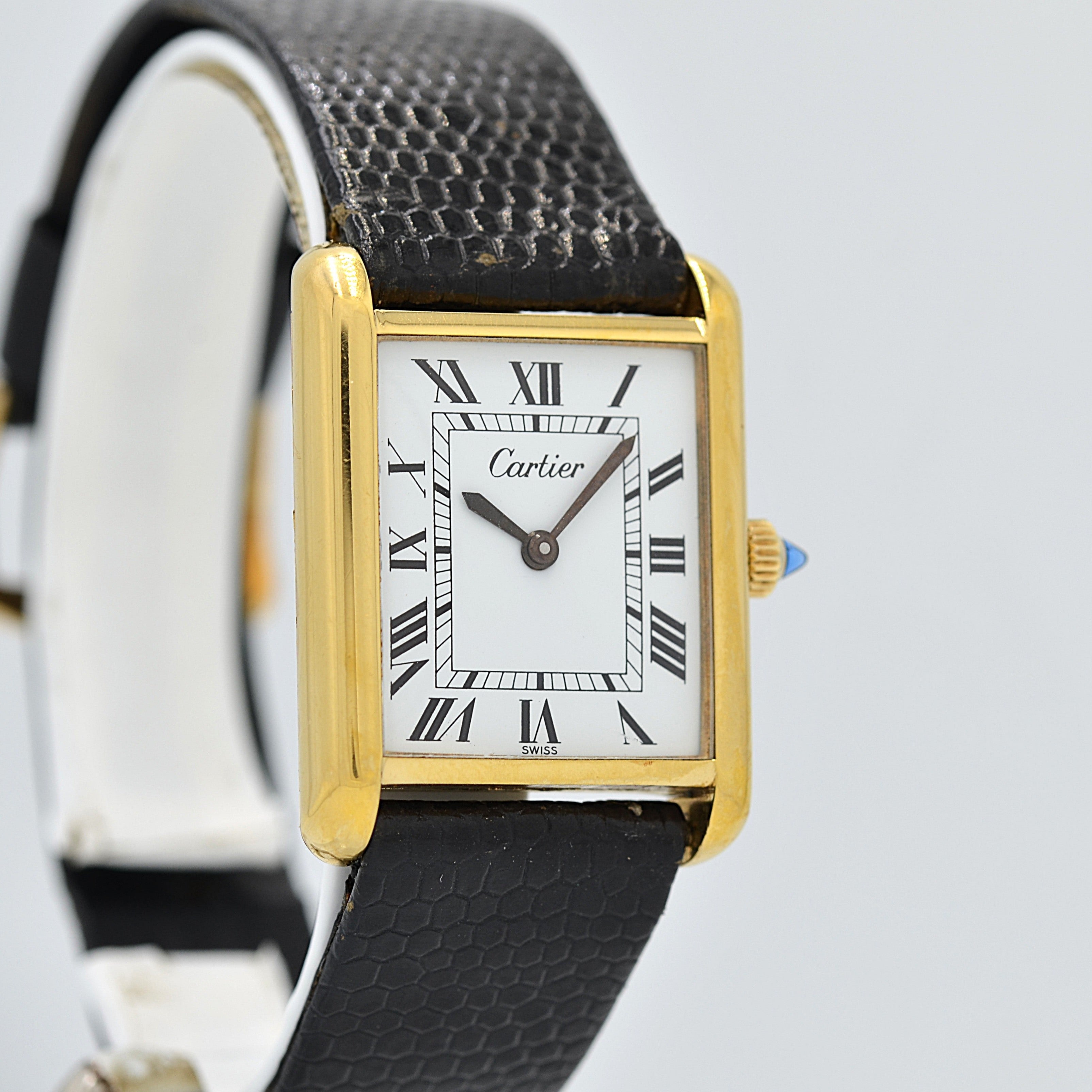 【Cartier】カルティエ マストタンクLM ホワイトローマ 手巻き Pre-must de TANK 北米仕様 カルティエ修理見積書付き