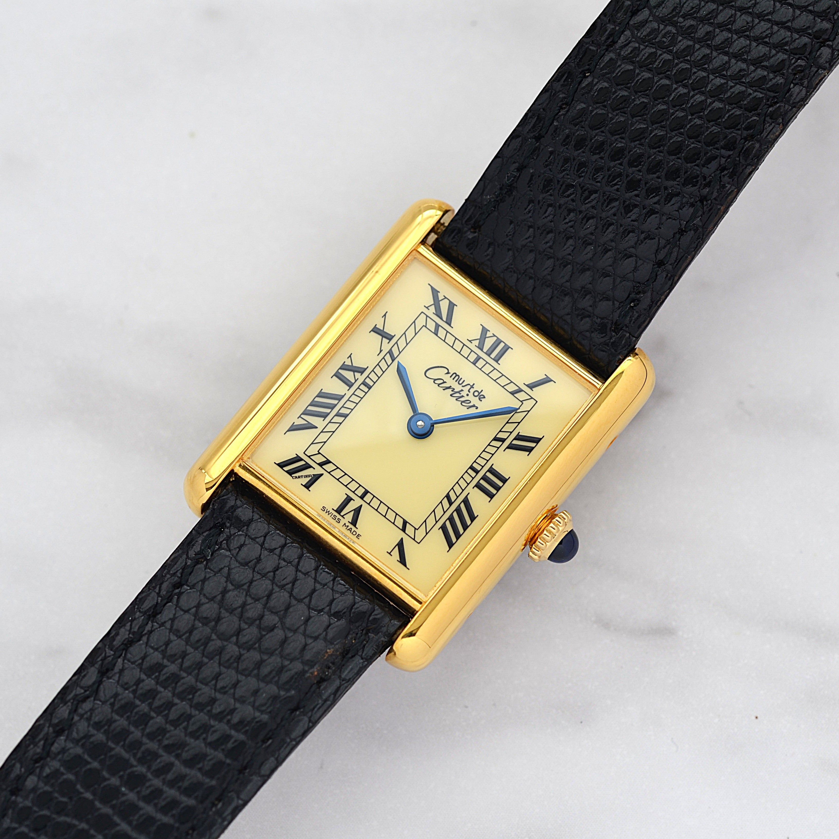 [Cartier] Cartier Must Tank LM Ivory Roma Manual Winding with Lifetime Warranty