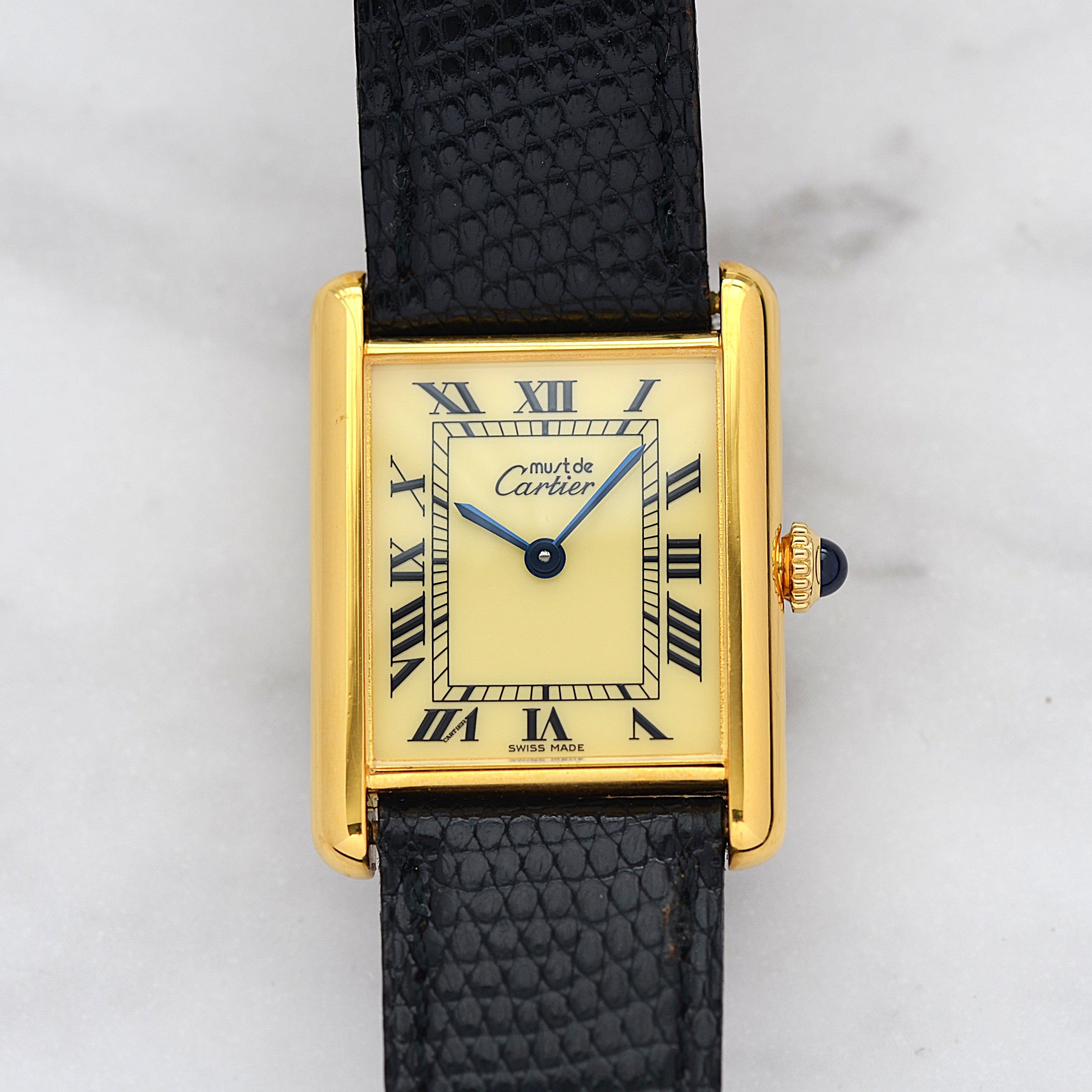[Cartier] Cartier Must Tank LM Ivory Roma Manual Winding with Lifetime Warranty
