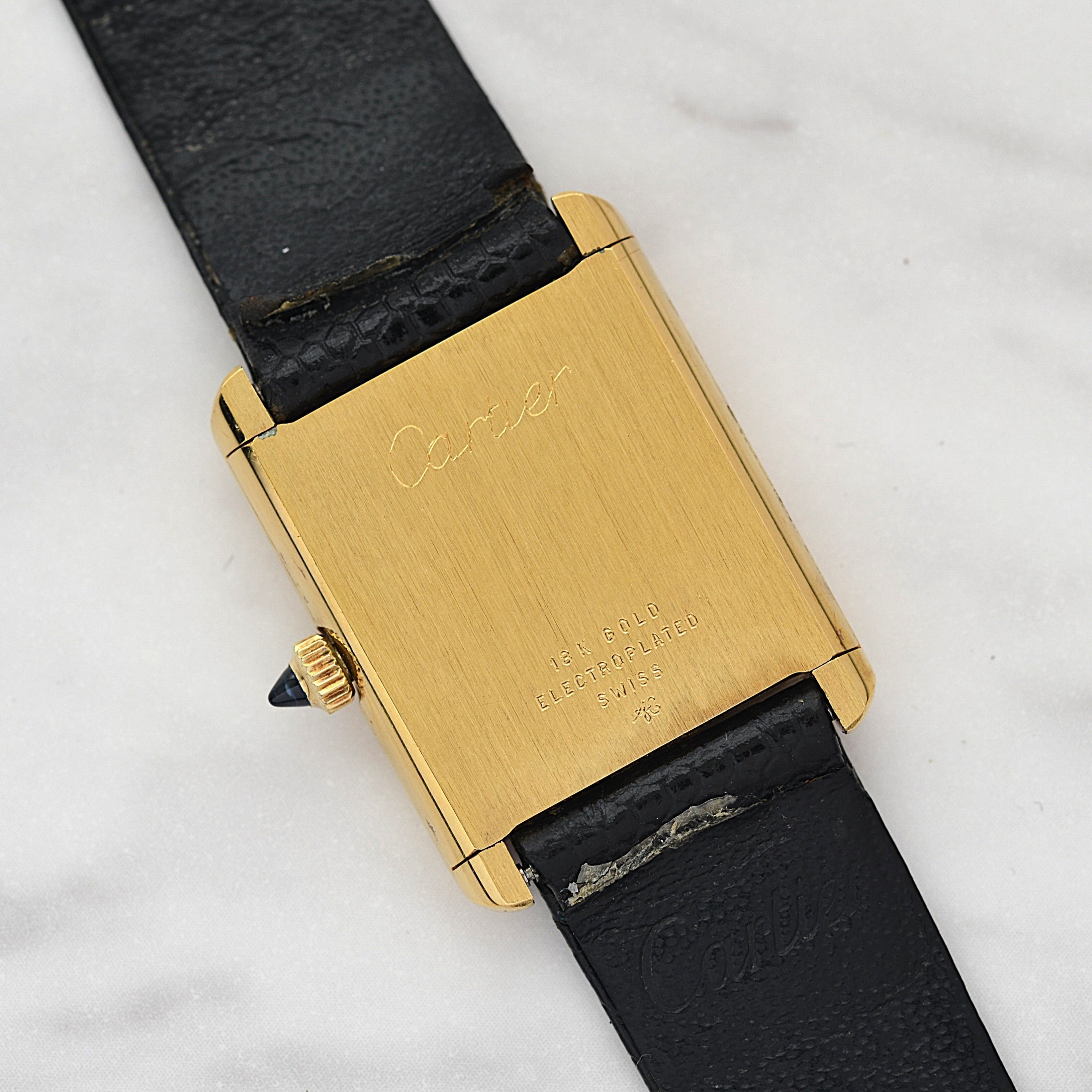 【Cartier】カルティエ マストタンクLM ホワイトローマ 手巻き Pre-must de TANK 北米仕様 カルティエ修理見積書付き