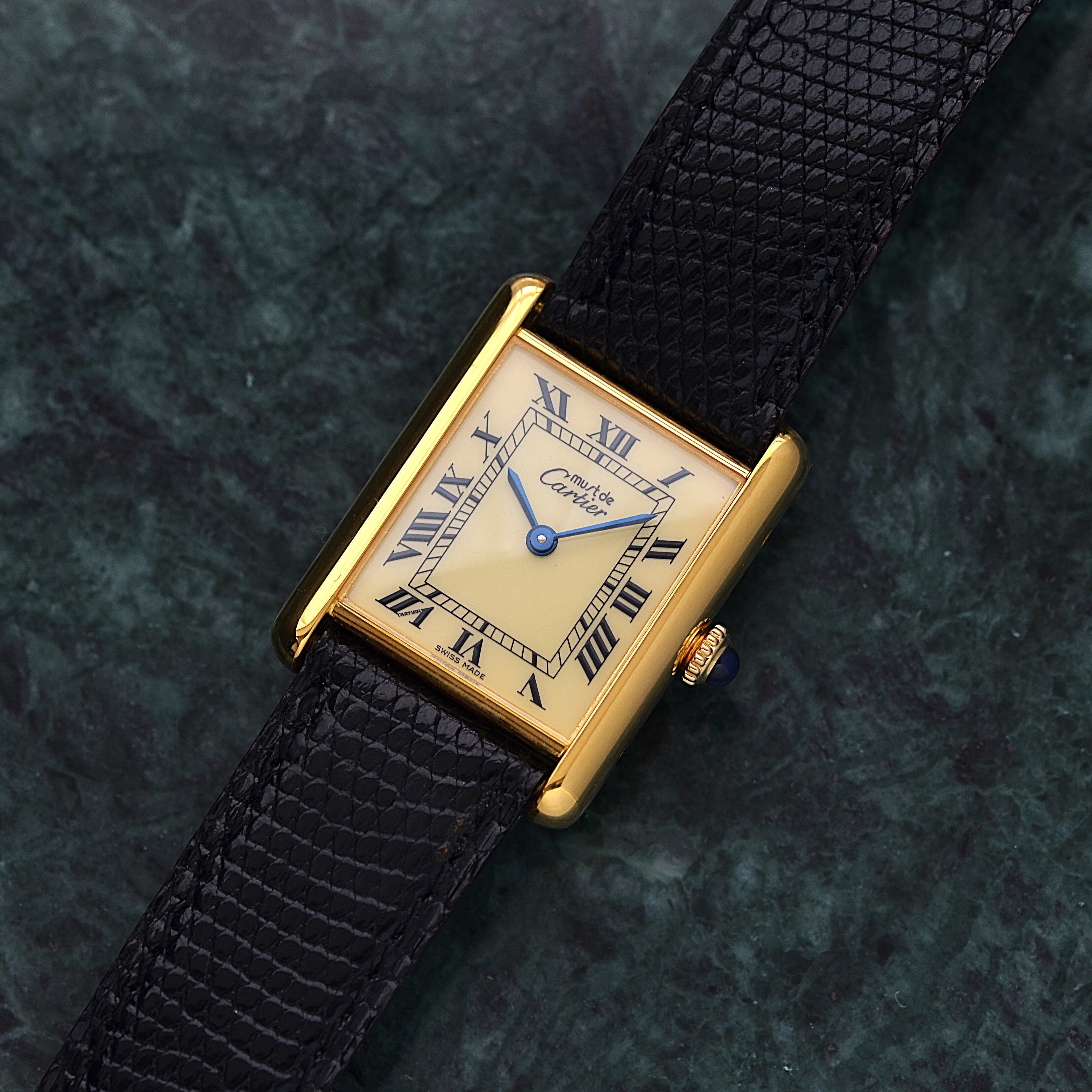 [Cartier] Cartier Must Tank LM Ivory Roma Manual Winding with Lifetime Warranty