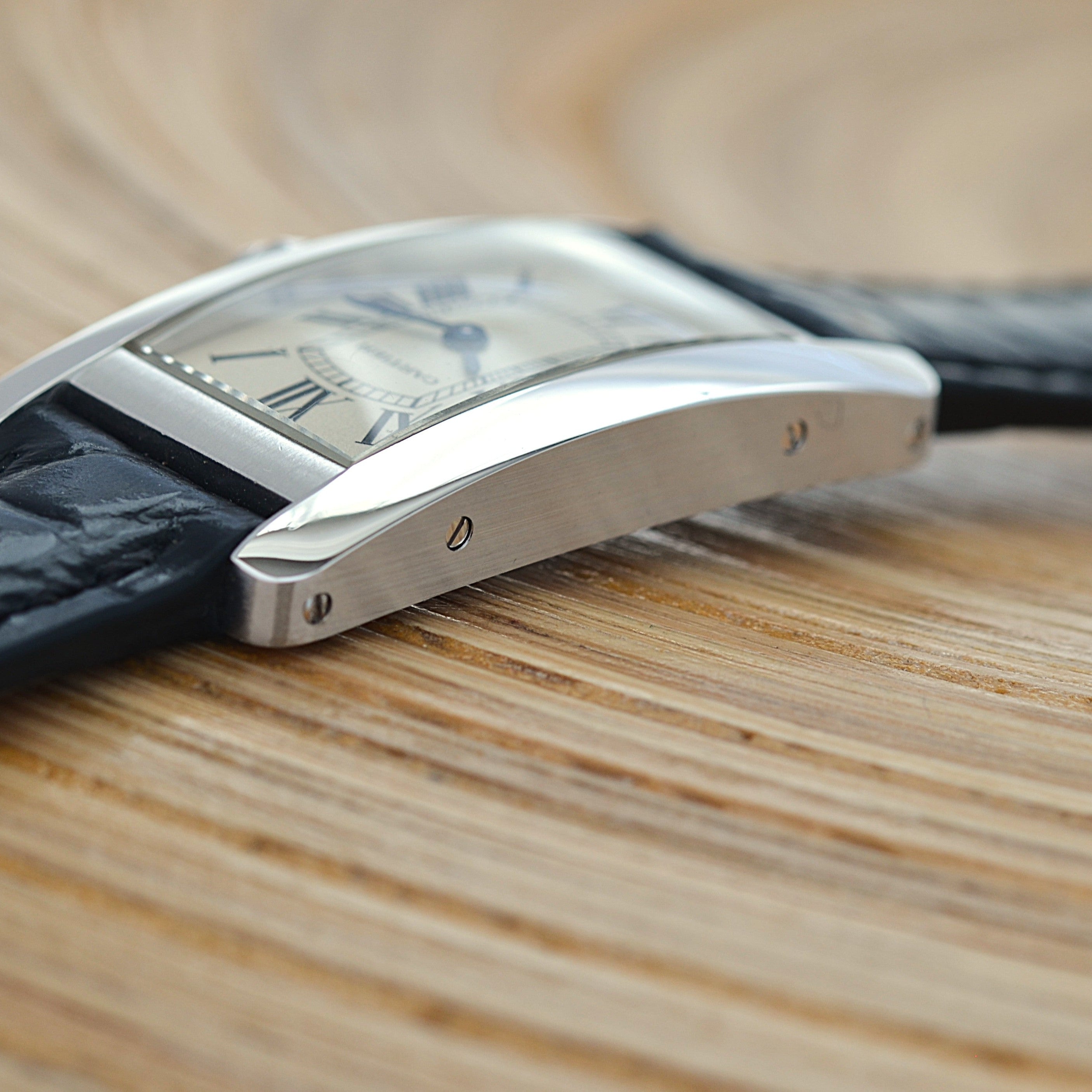 【Cartier】カルティエ タンクアメリカンSM 18KWG 付属品付き カルティエコンプリートサービス済み