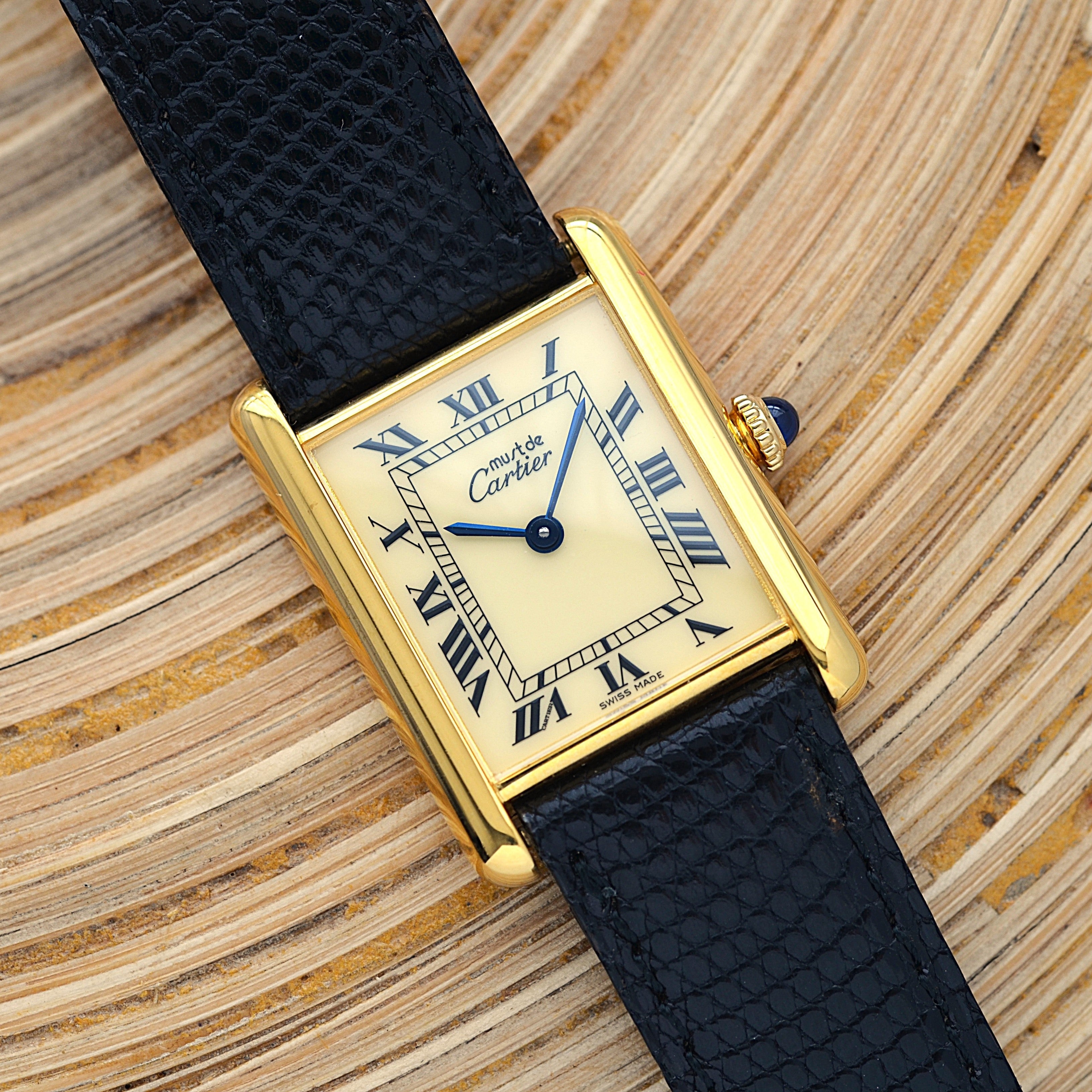 [Cartier] Cartier Must Tank LM Ivory Roma Manual Winding with Lifetime Warranty