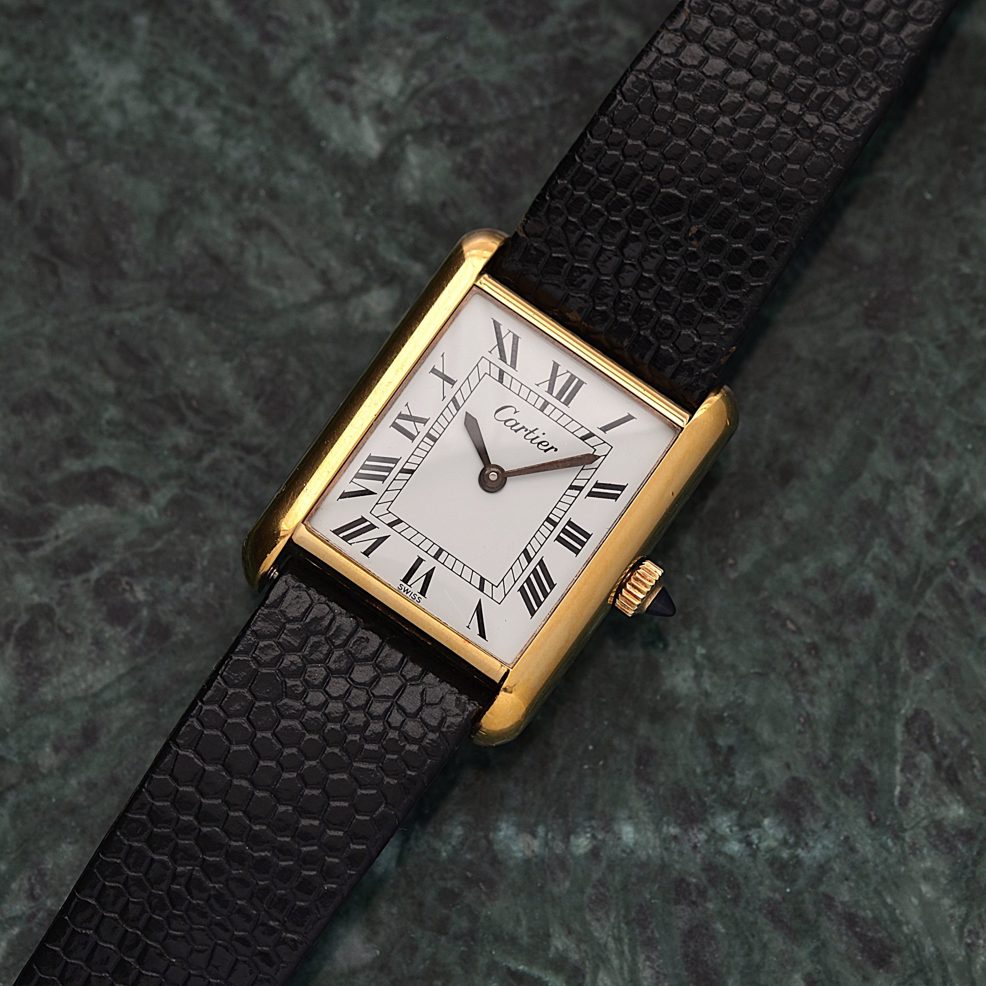 【Cartier】カルティエ マストタンクLM ホワイトローマ 手巻き Pre-must de TANK 北米仕様 カルティエ修理見積書付き