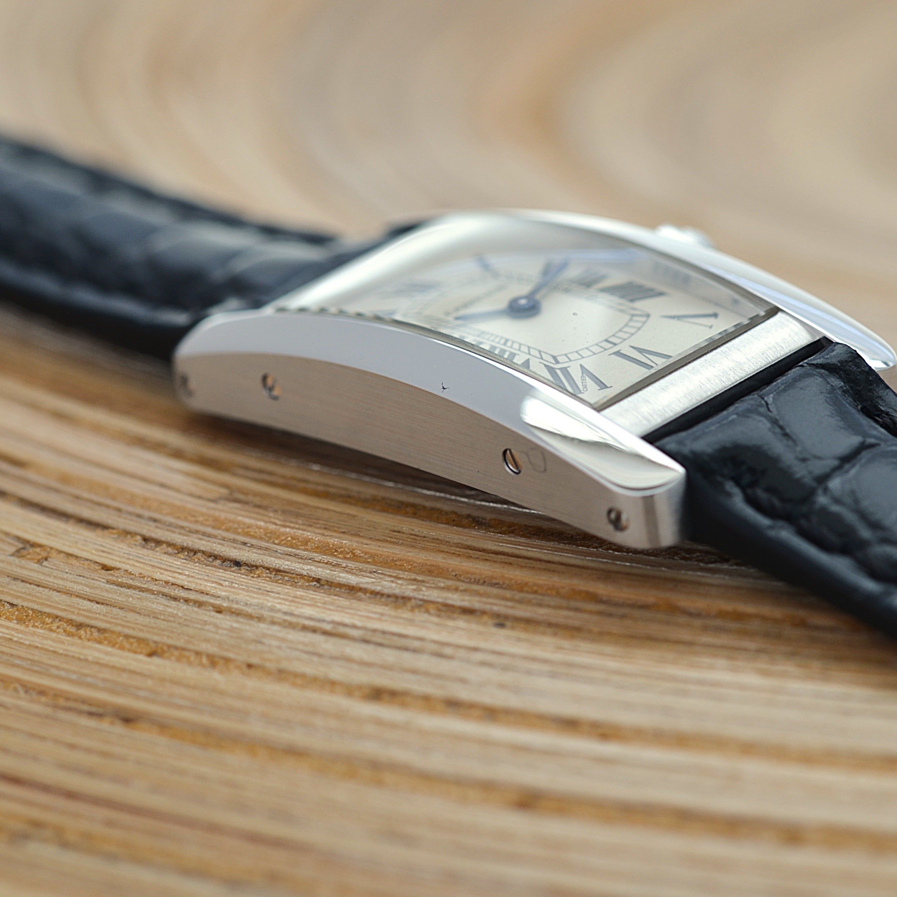 【Cartier】カルティエ タンクアメリカンSM 18KWG 付属品付き カルティエコンプリートサービス済み