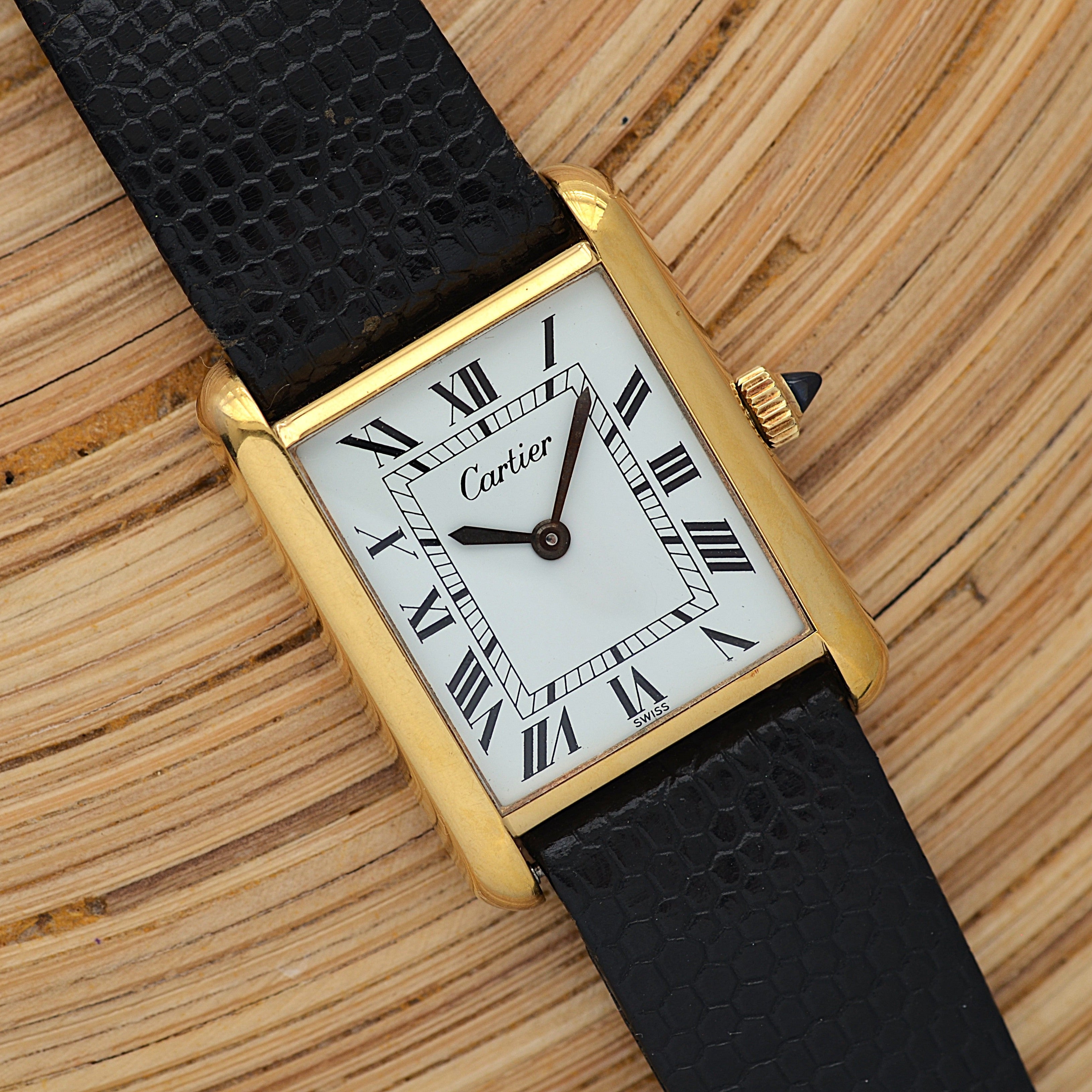 【Cartier】カルティエ マストタンクLM ホワイトローマ 手巻き Pre-must de TANK 北米仕様 カルティエ修理見積書付き