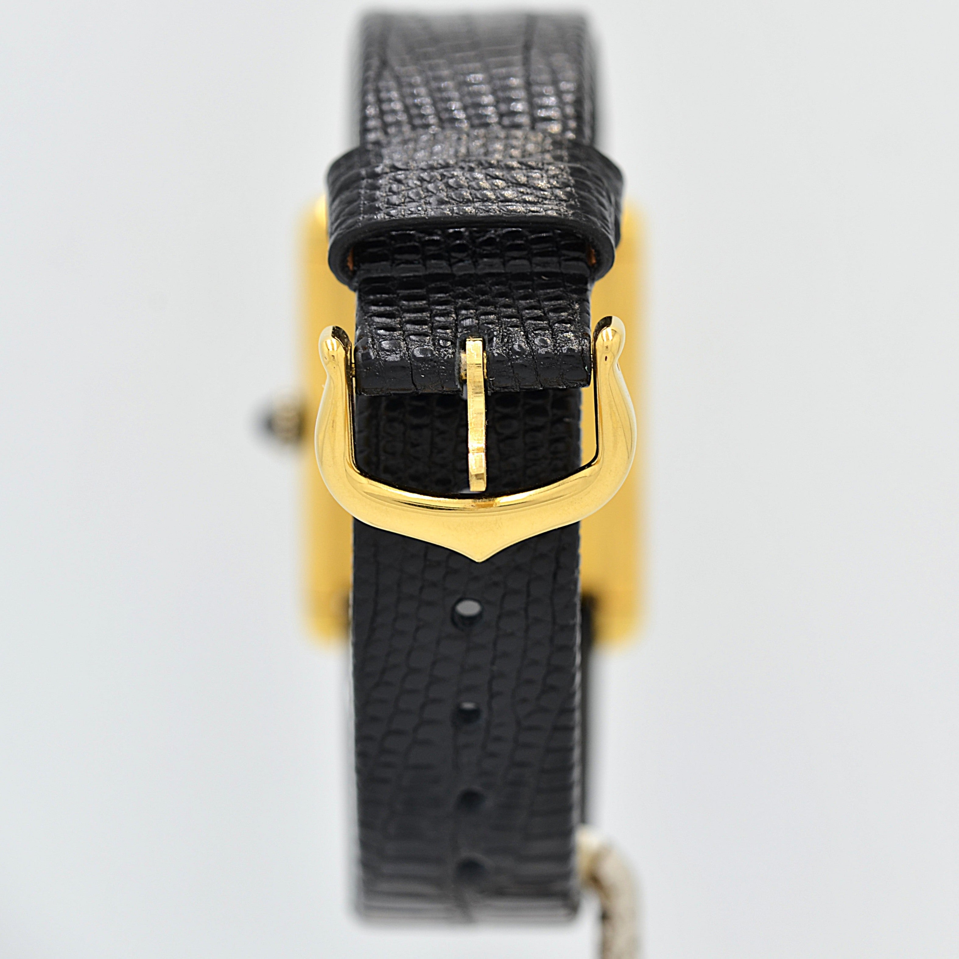 [Cartier] Cartier Must Tank LM Ivory Roman Manual Winding with Genuine Buckle