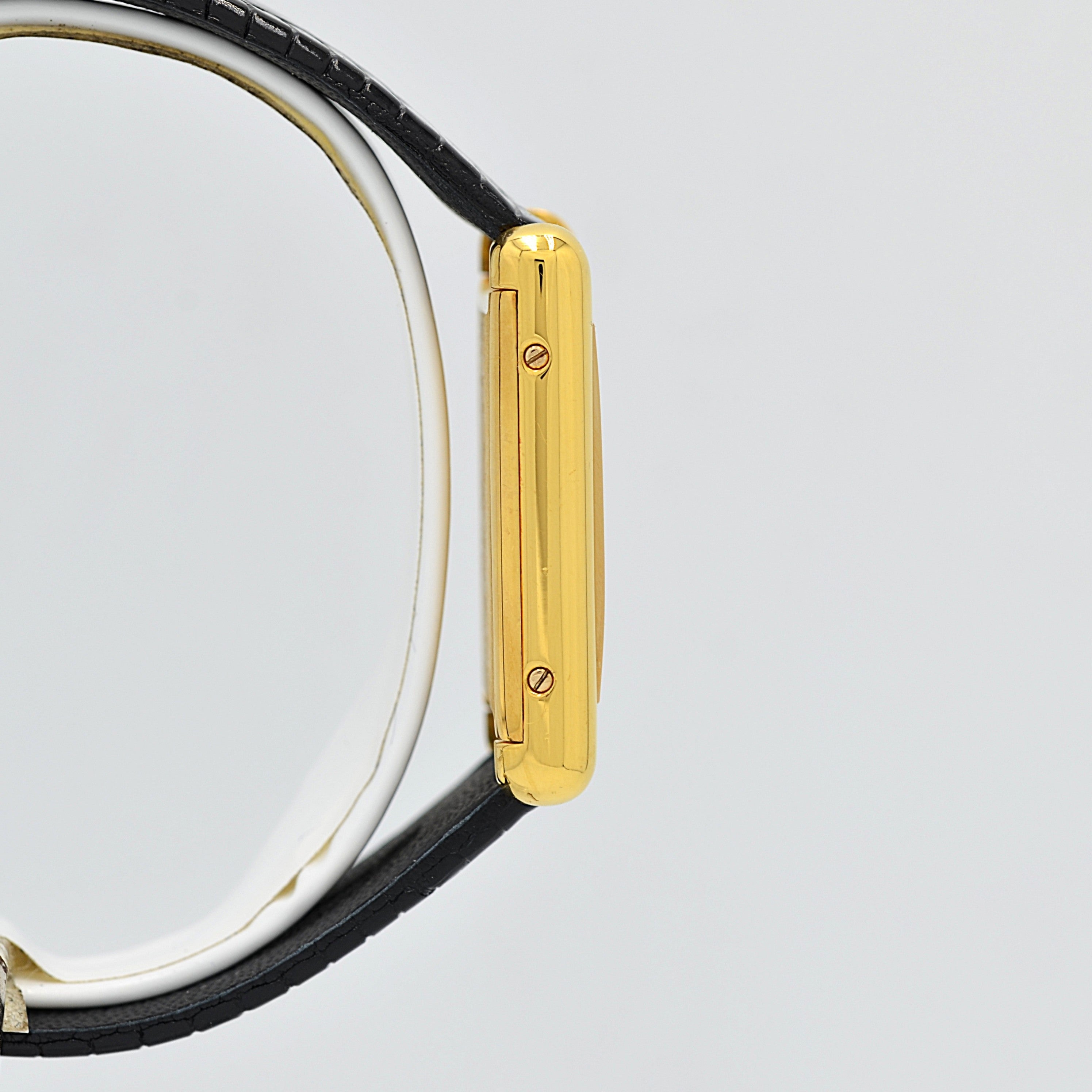 [Cartier] Cartier Must Tank LM Ivory Roman Manual Winding with Genuine Buckle