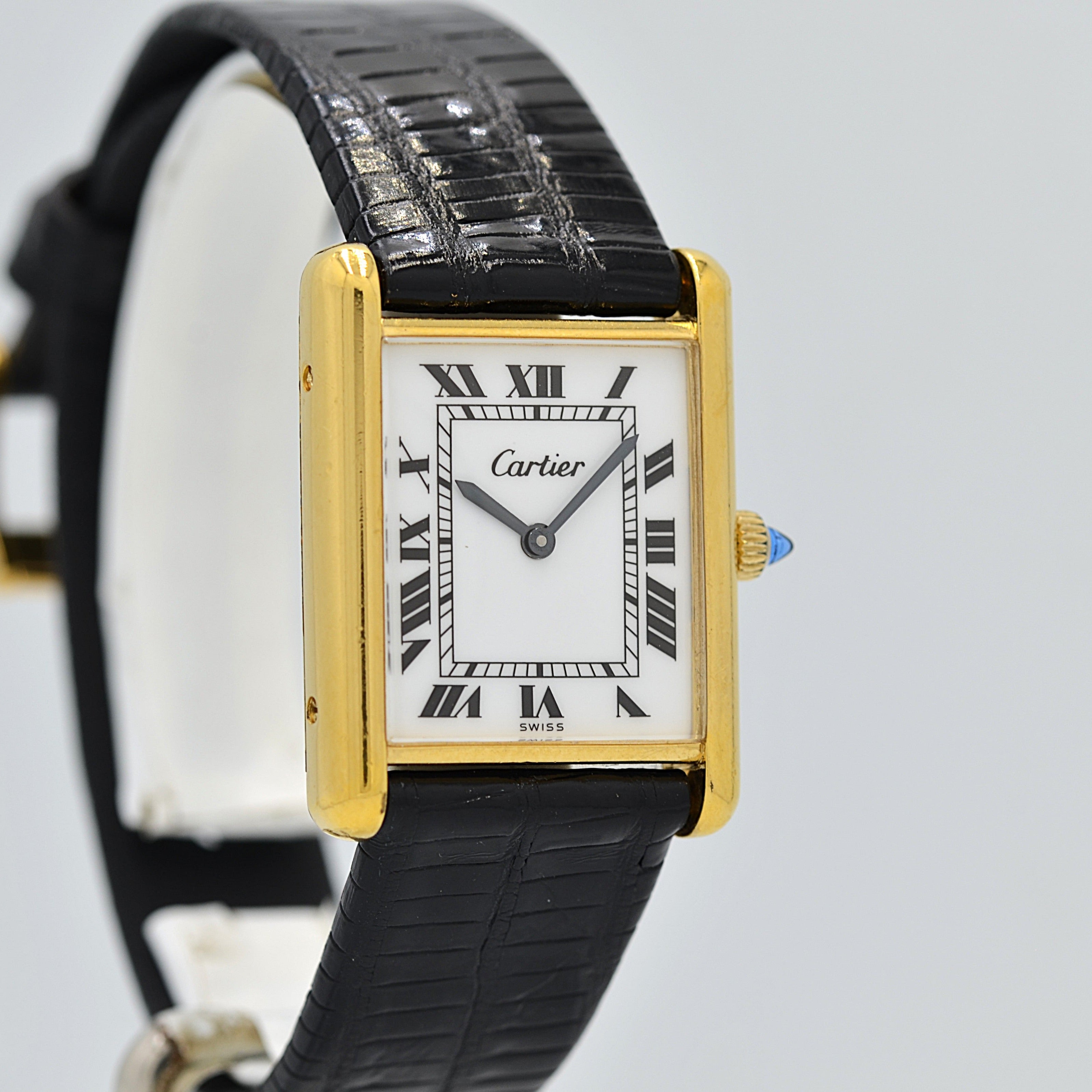 【Cartier】カルティエ マストタンクLM ホワイトローマ 手巻き Pre-must de Tank 欧州仕様 純正ボックス付き