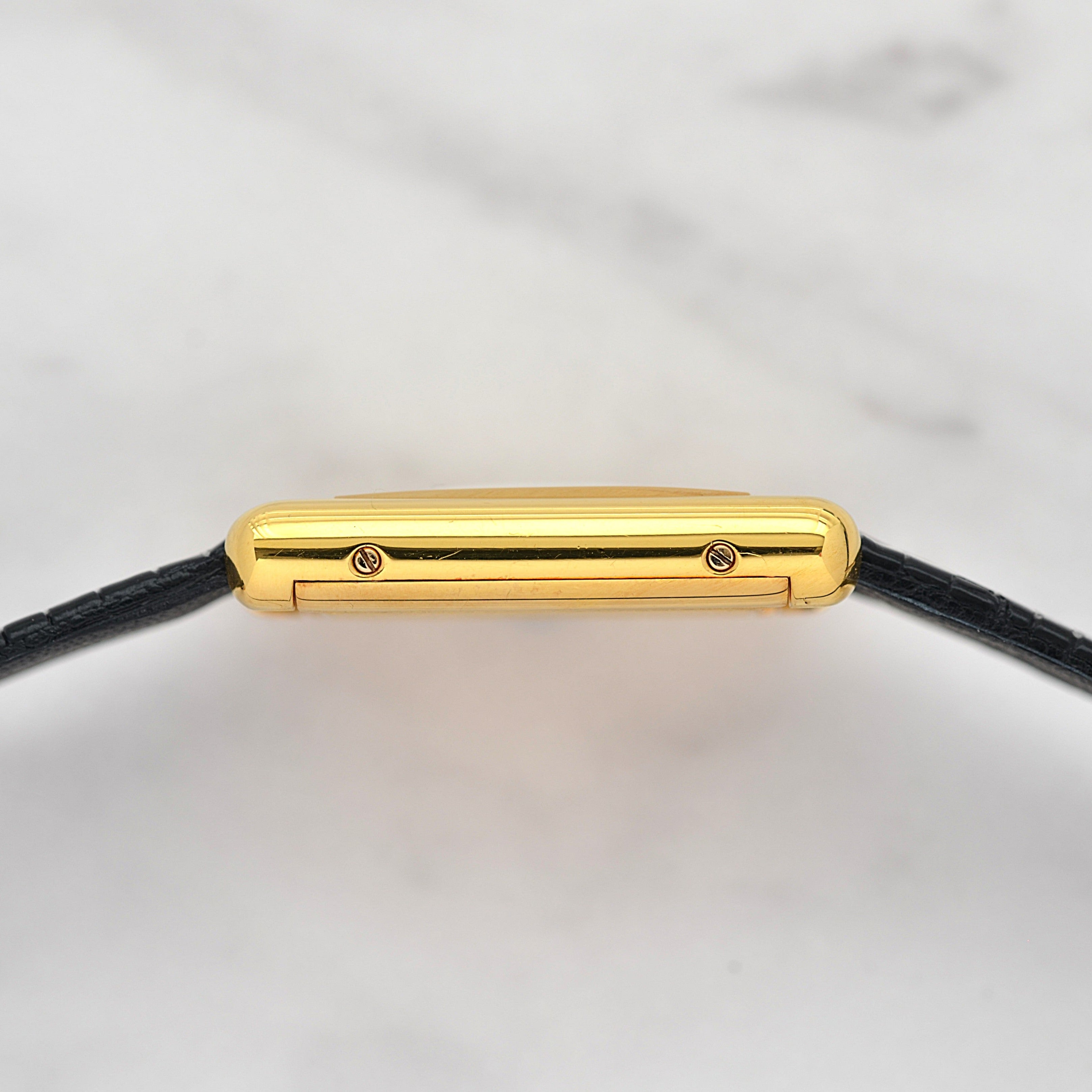 [Cartier] Cartier Must Tank LM Ivory Roman Manual Winding with Genuine Buckle