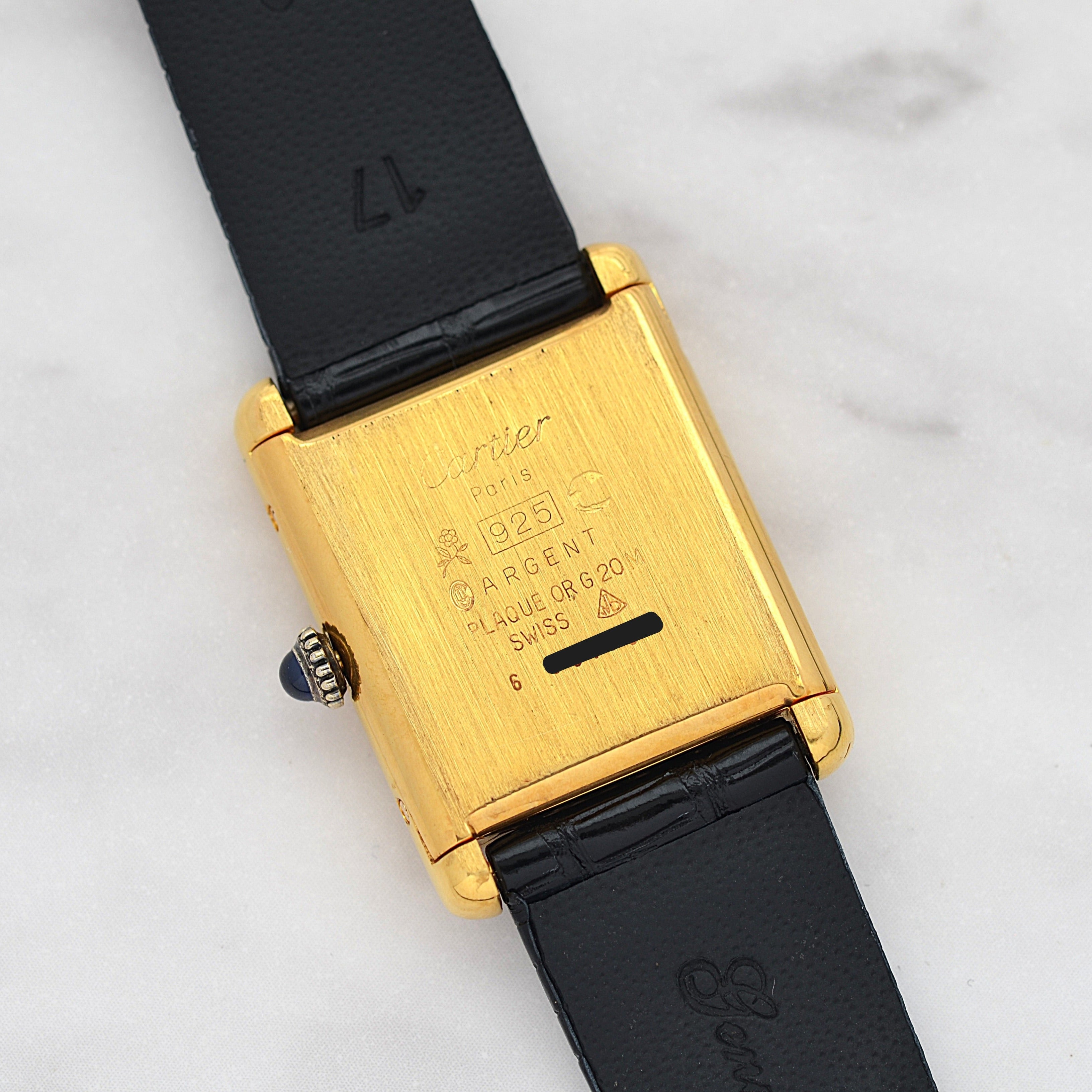 [Cartier] Cartier Must Tank LM Ivory Roman Manual Winding with Genuine Buckle