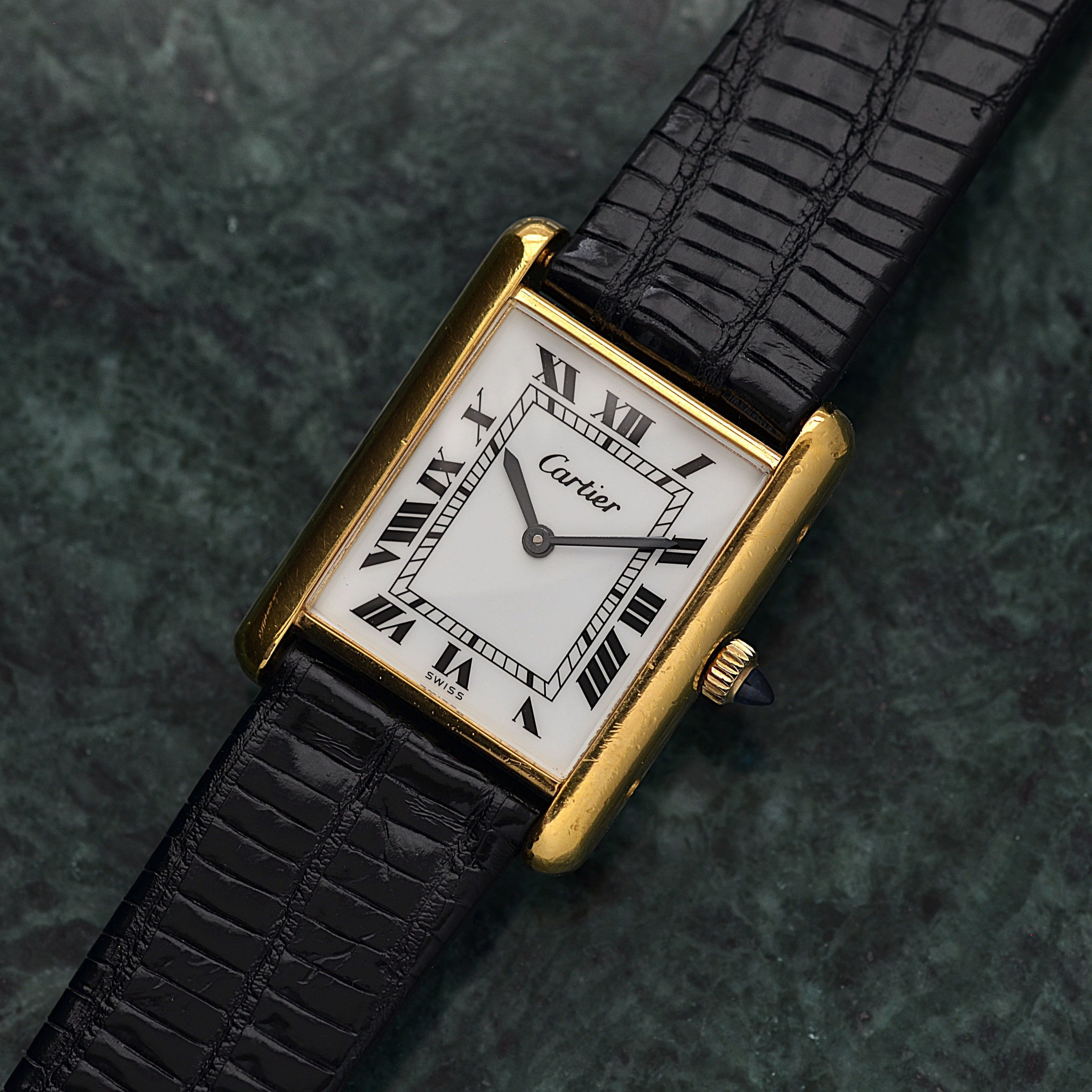 【Cartier】カルティエ マストタンクLM ホワイトローマ 手巻き Pre-must de Tank 欧州仕様 純正ボックス付き