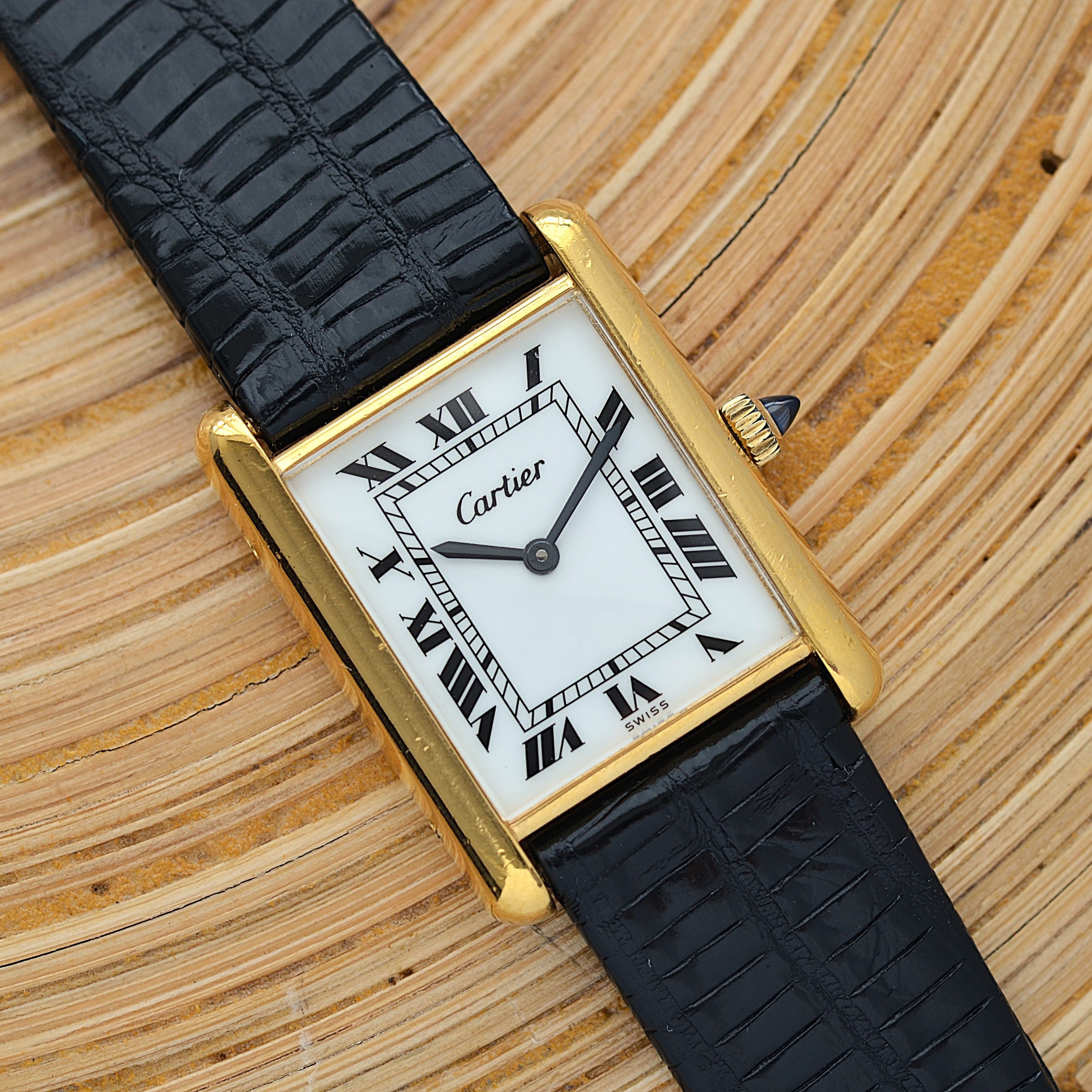 【Cartier】カルティエ マストタンクLM ホワイトローマ 手巻き Pre-must de Tank 欧州仕様 純正ボックス付き