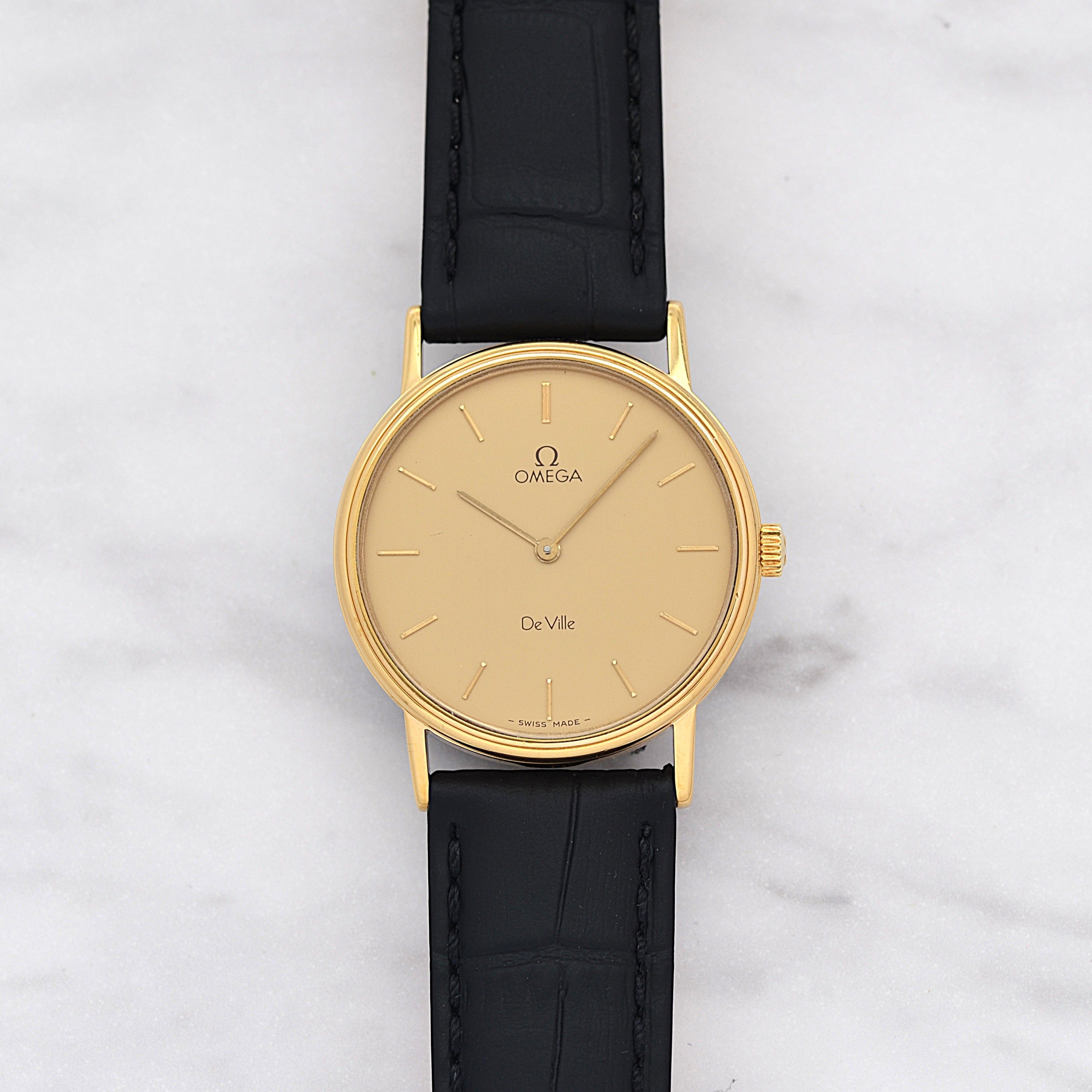 OMEGA】オメガ デヴィル GP ラウンド Gold 純正尾錠付き