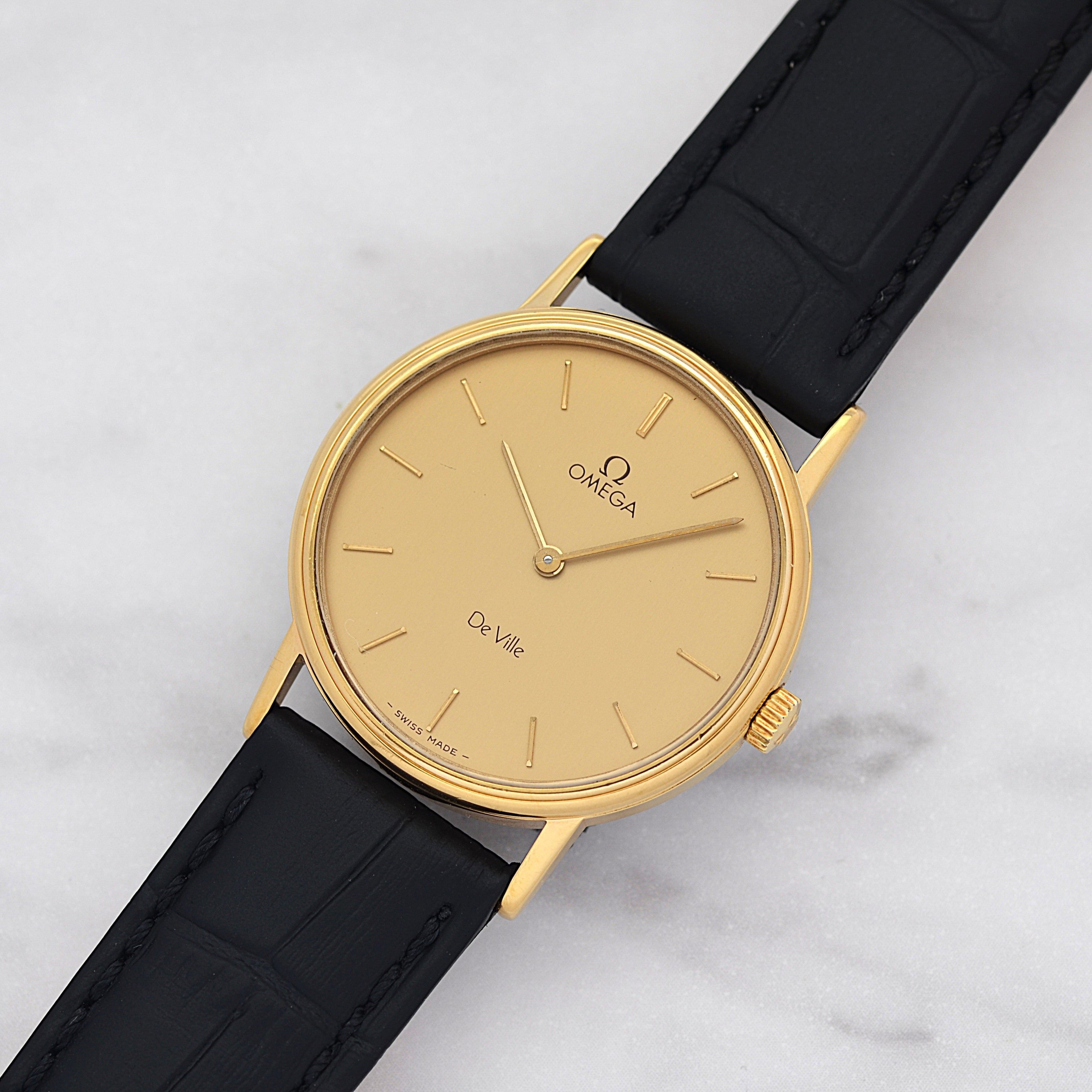 OMEGA】オメガ デヴィル GP ラウンド Gold 純正尾錠付き