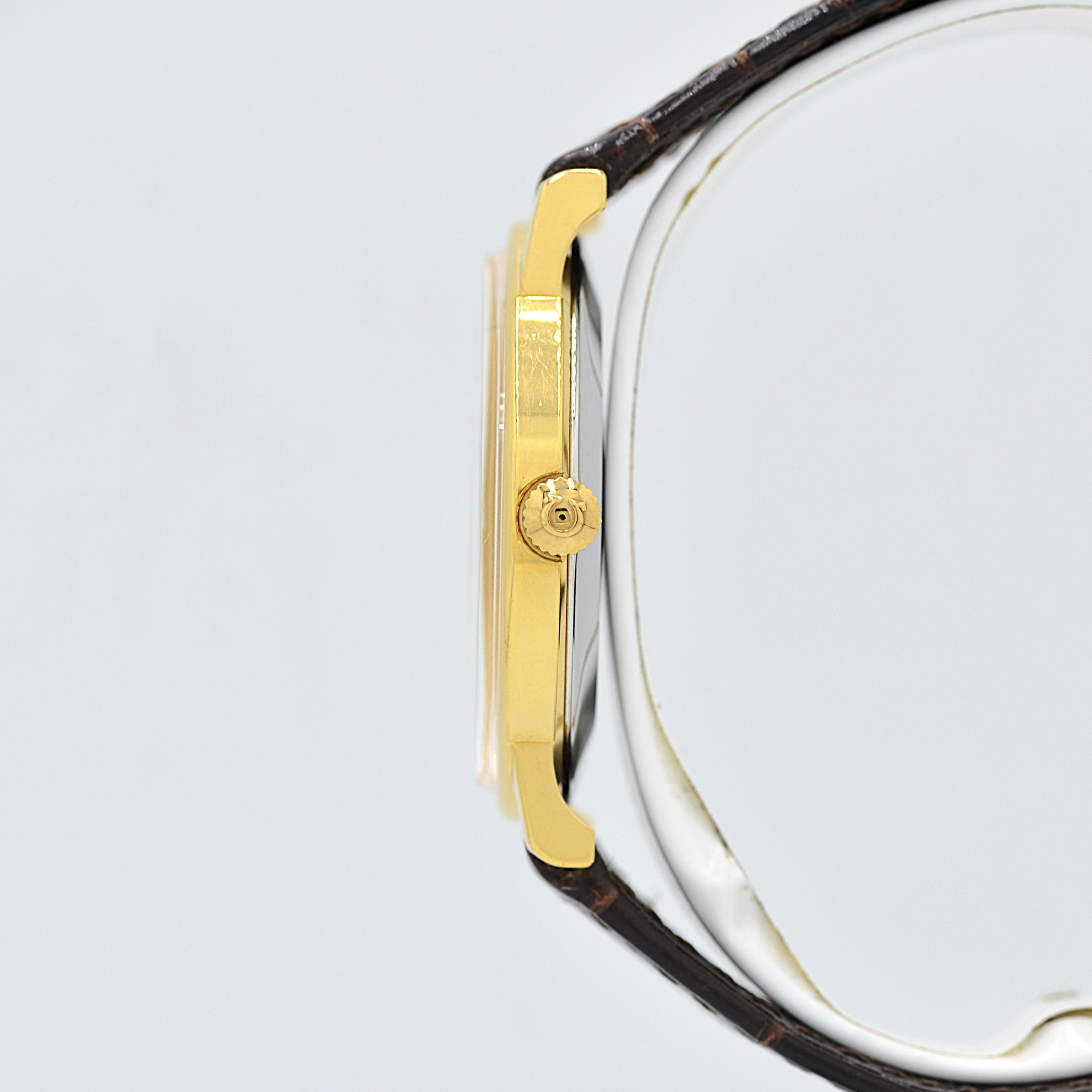 [Omega] 歐米茄碟飛系列 GP 圓形金錶配真鱷魚皮錶帶和錶扣