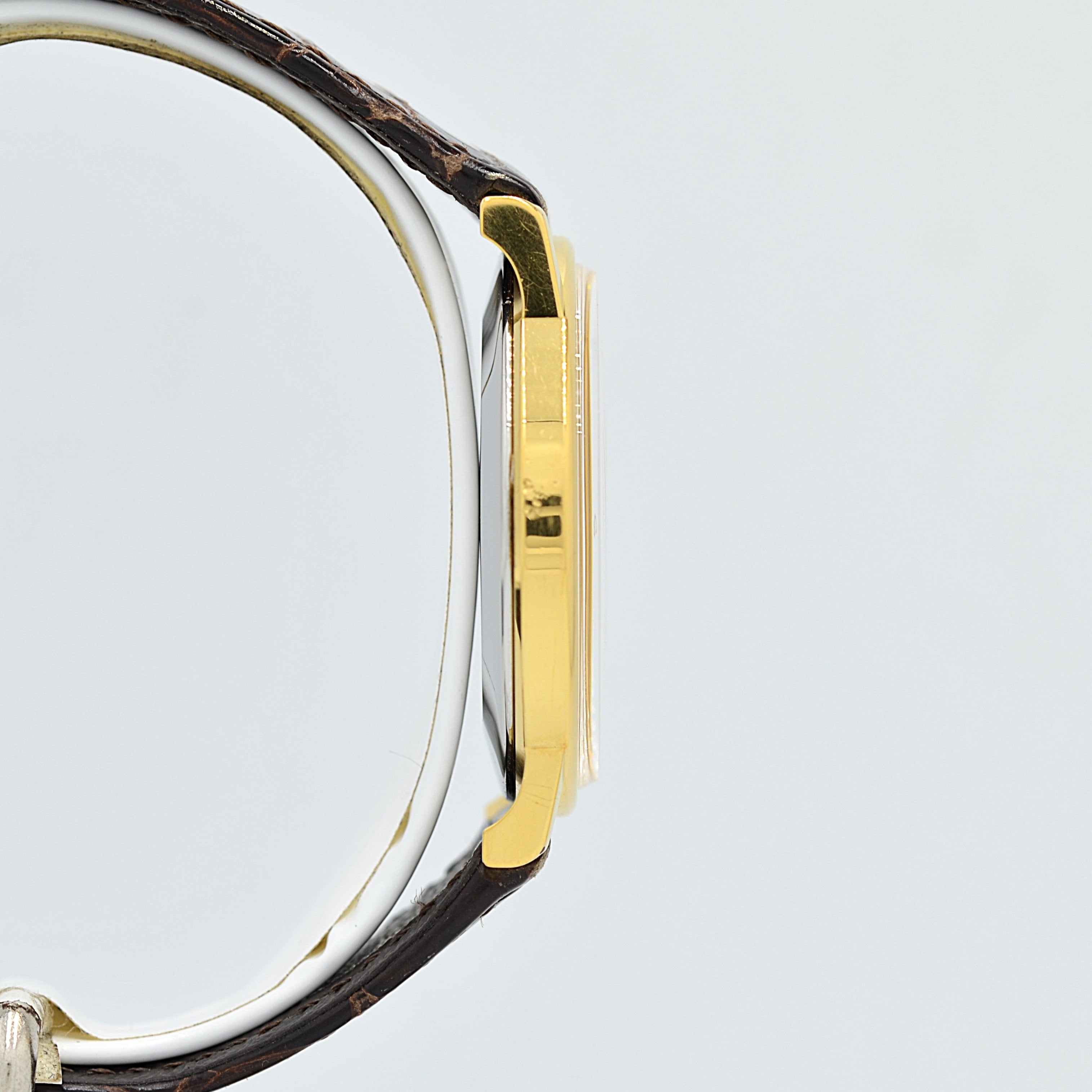 [Omega] 歐米茄碟飛系列 GP 圓形金錶配真鱷魚皮錶帶和錶扣