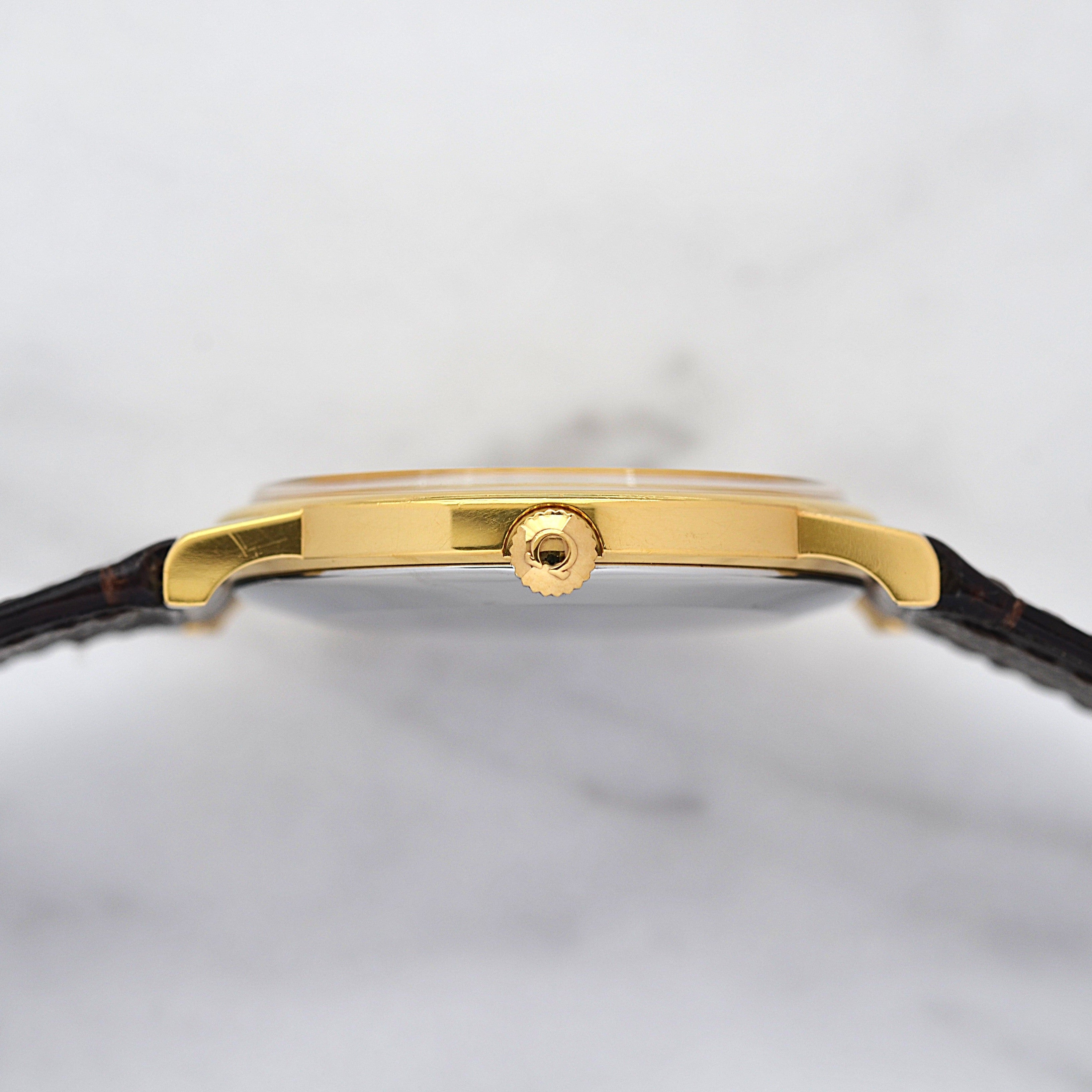 [Omega] 歐米茄碟飛系列 GP 圓形金錶配真鱷魚皮錶帶和錶扣