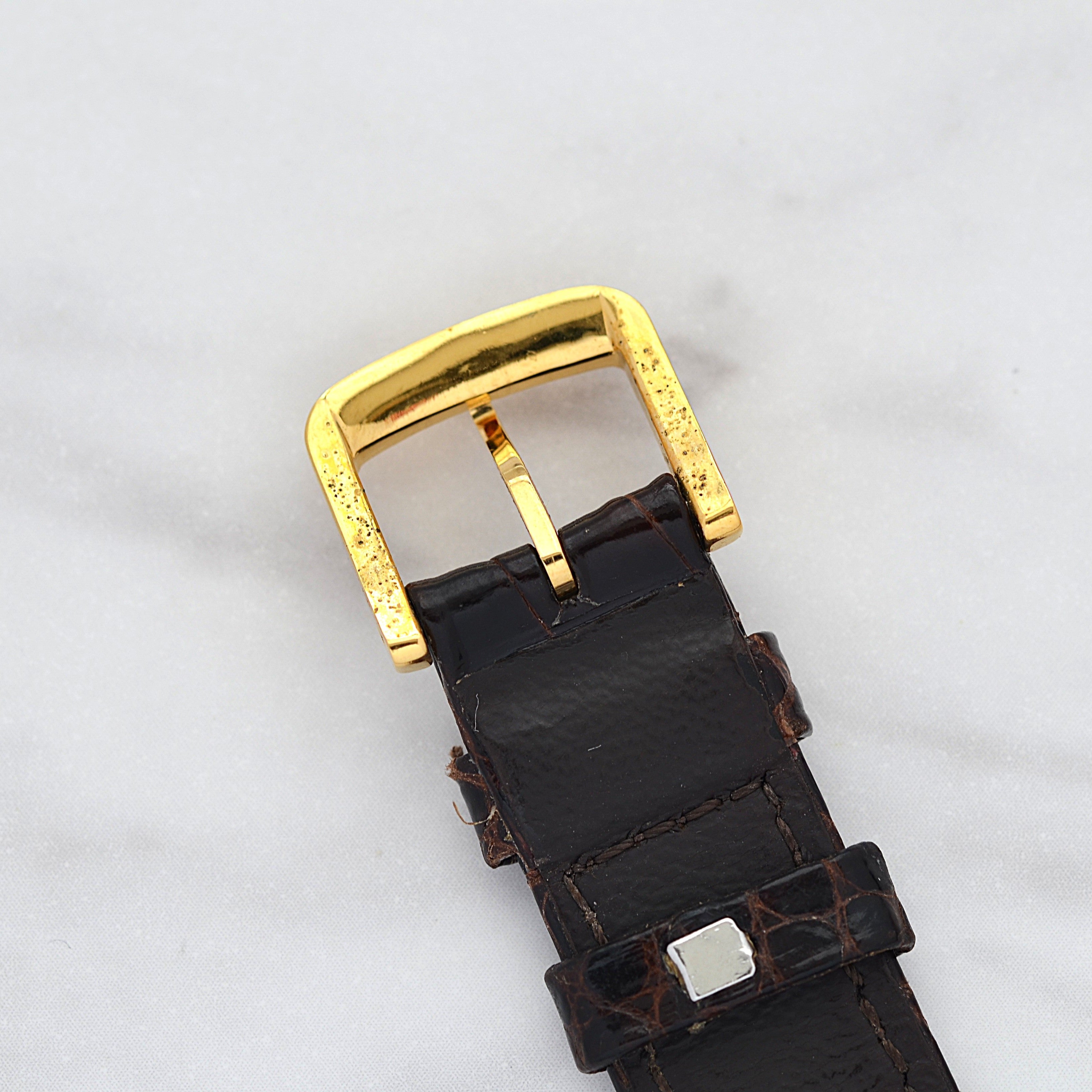 [Omega] 歐米茄碟飛系列 GP 圓形金錶配真鱷魚皮錶帶和錶扣