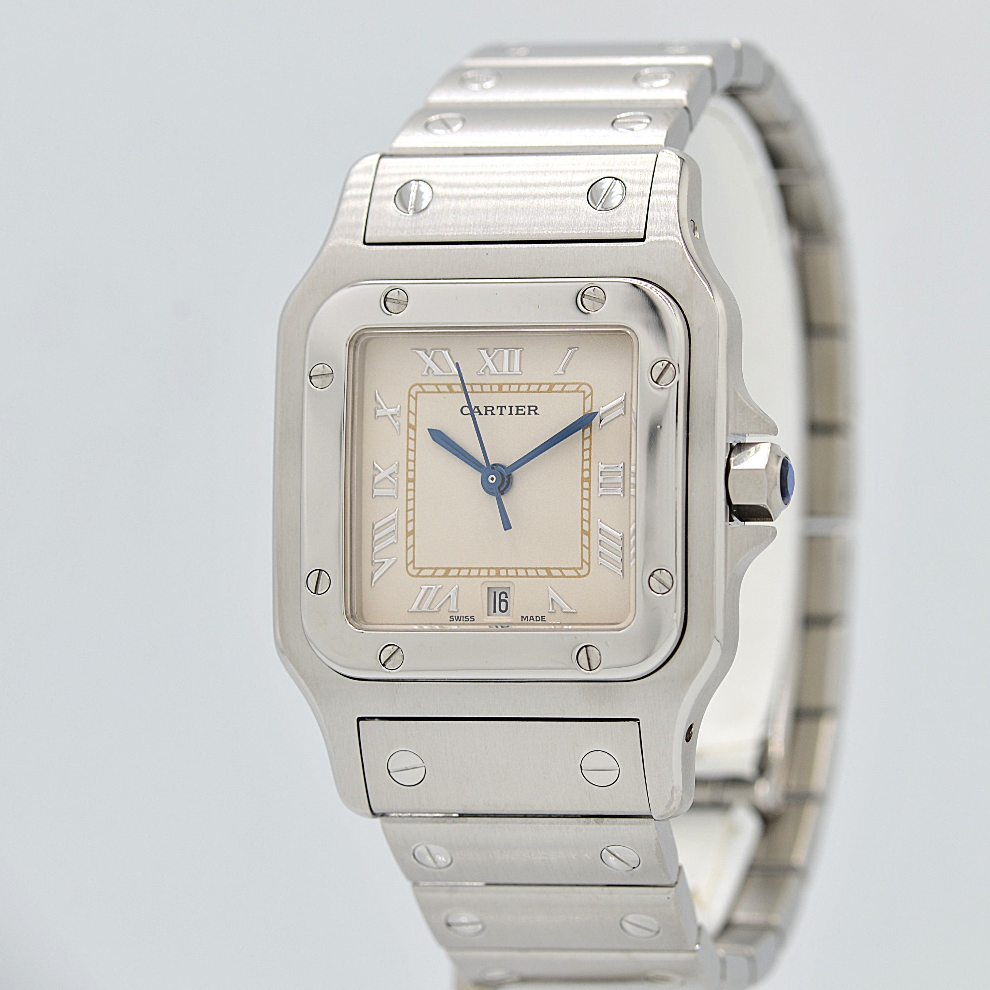 【Cartier】カルティエ サントスガルベLM アップライトローマ カルティエコンプリートサービス済み